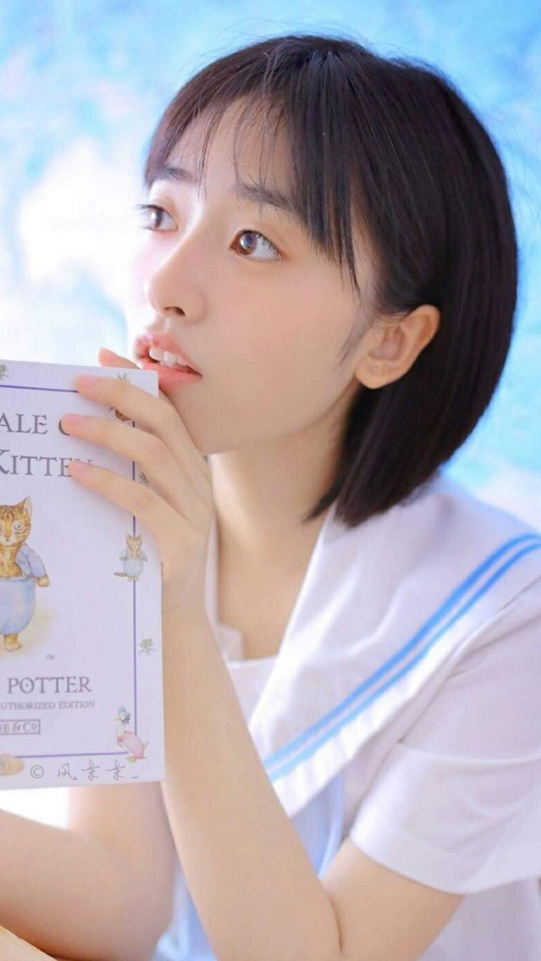 高清沈月清纯甜美学生装写真图片手机壁纸图片