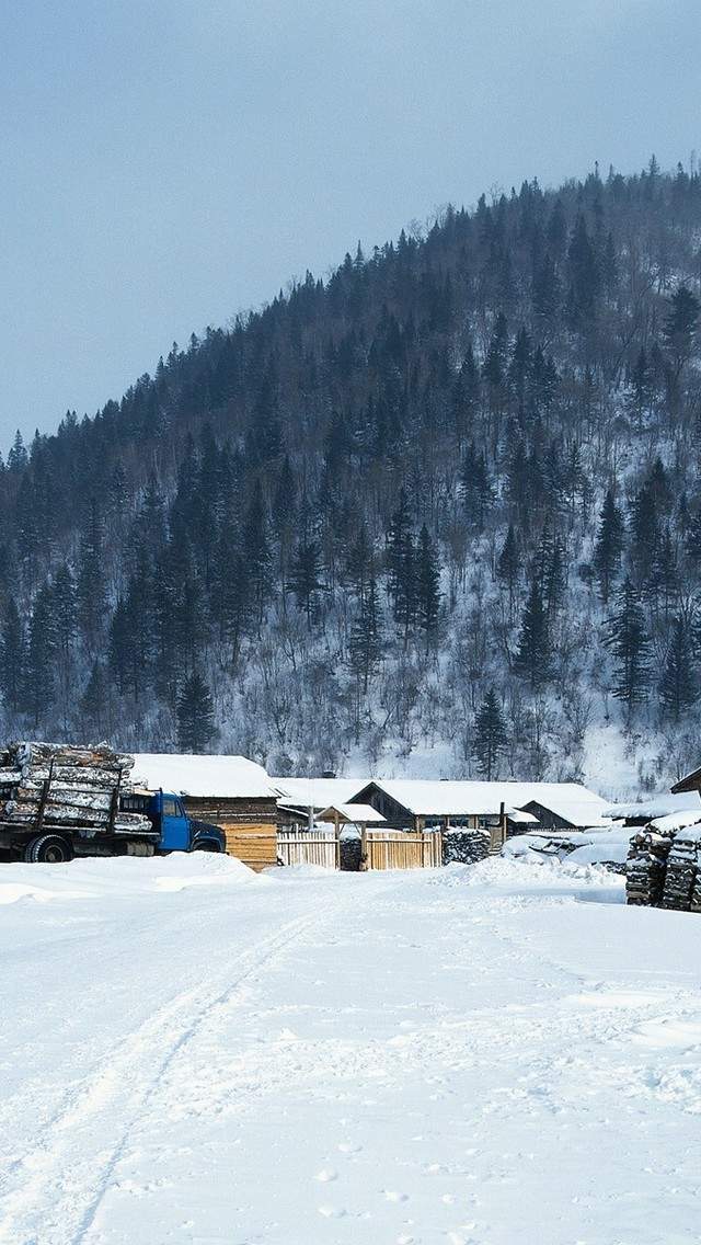 2019年4月唯美冬日雪景日历壁纸图片