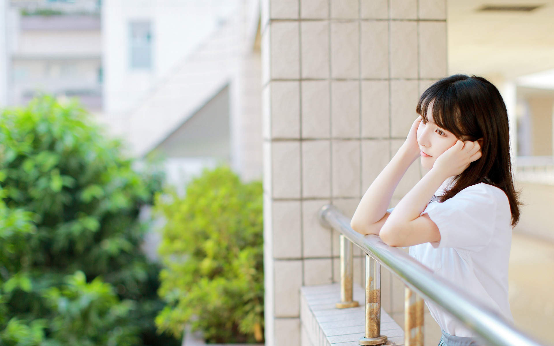 高清90后校花甜美灵动美少女学生装清纯写真图片手机壁纸图片