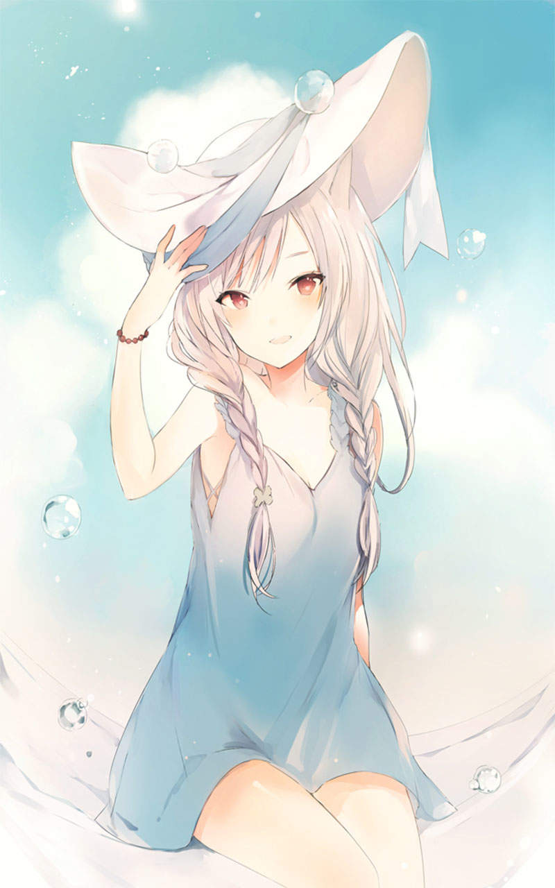 性感手绘动漫少女高清手机壁纸图片图片