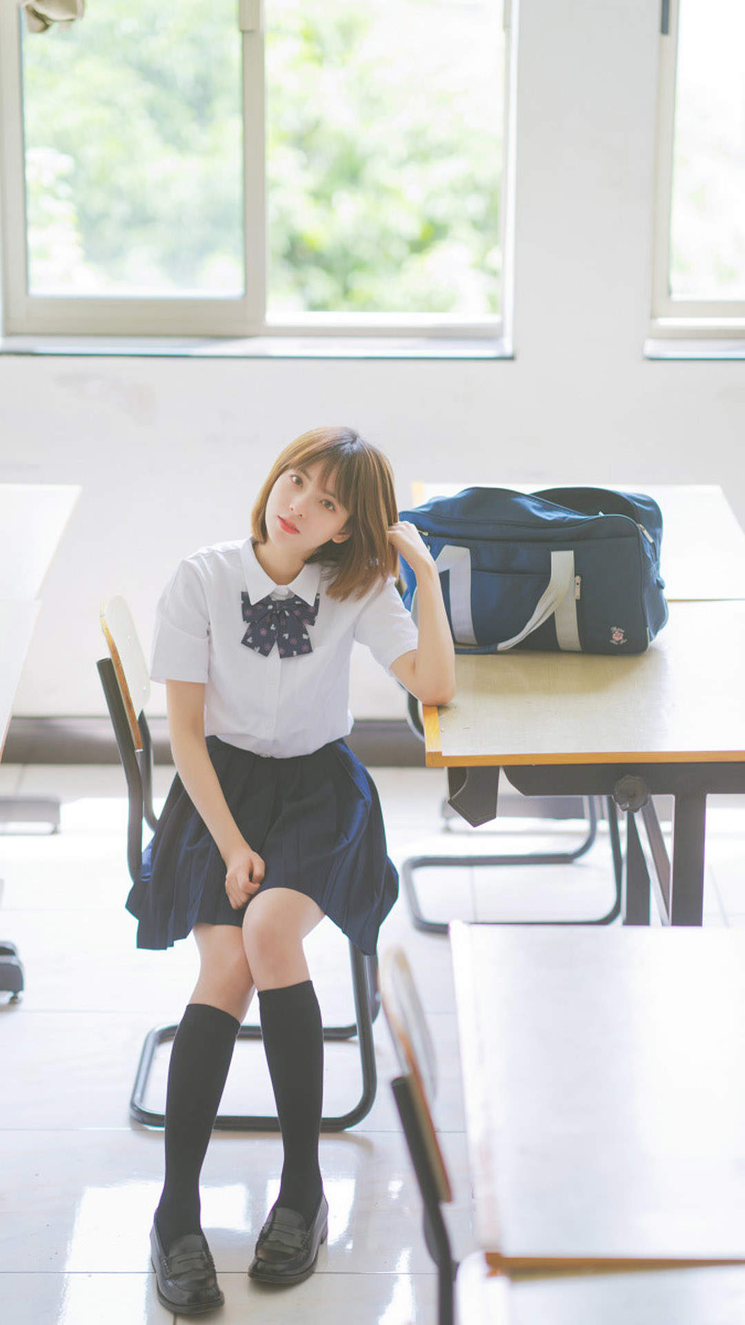 高清校花90后可爱清纯学生妹高清桌面壁纸图片