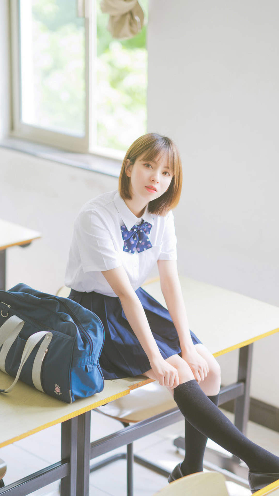 高清校花90后可爱清纯学生妹高清桌面壁纸图片