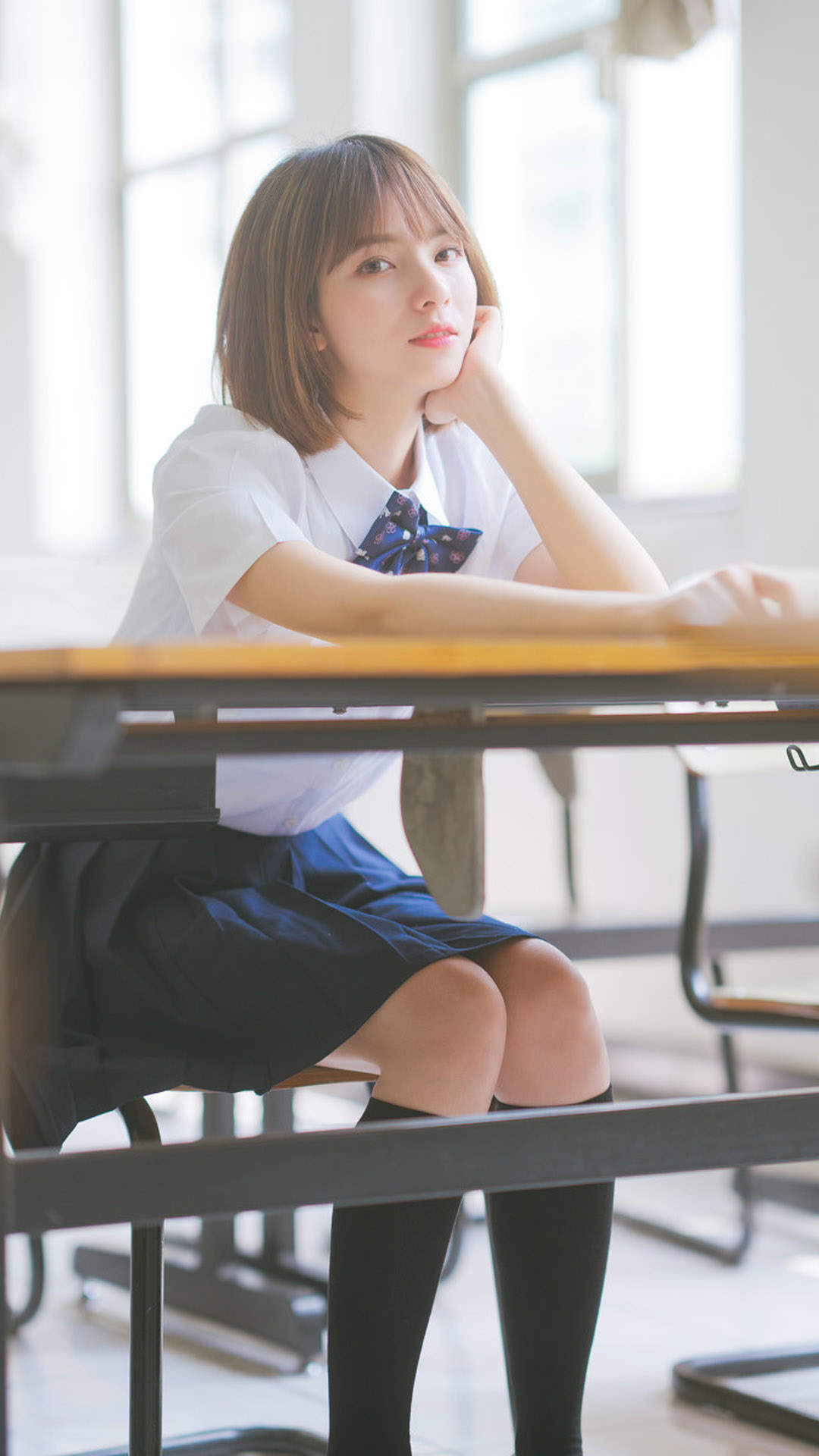 高清校花90后可爱清纯学生妹高清桌面壁纸图片