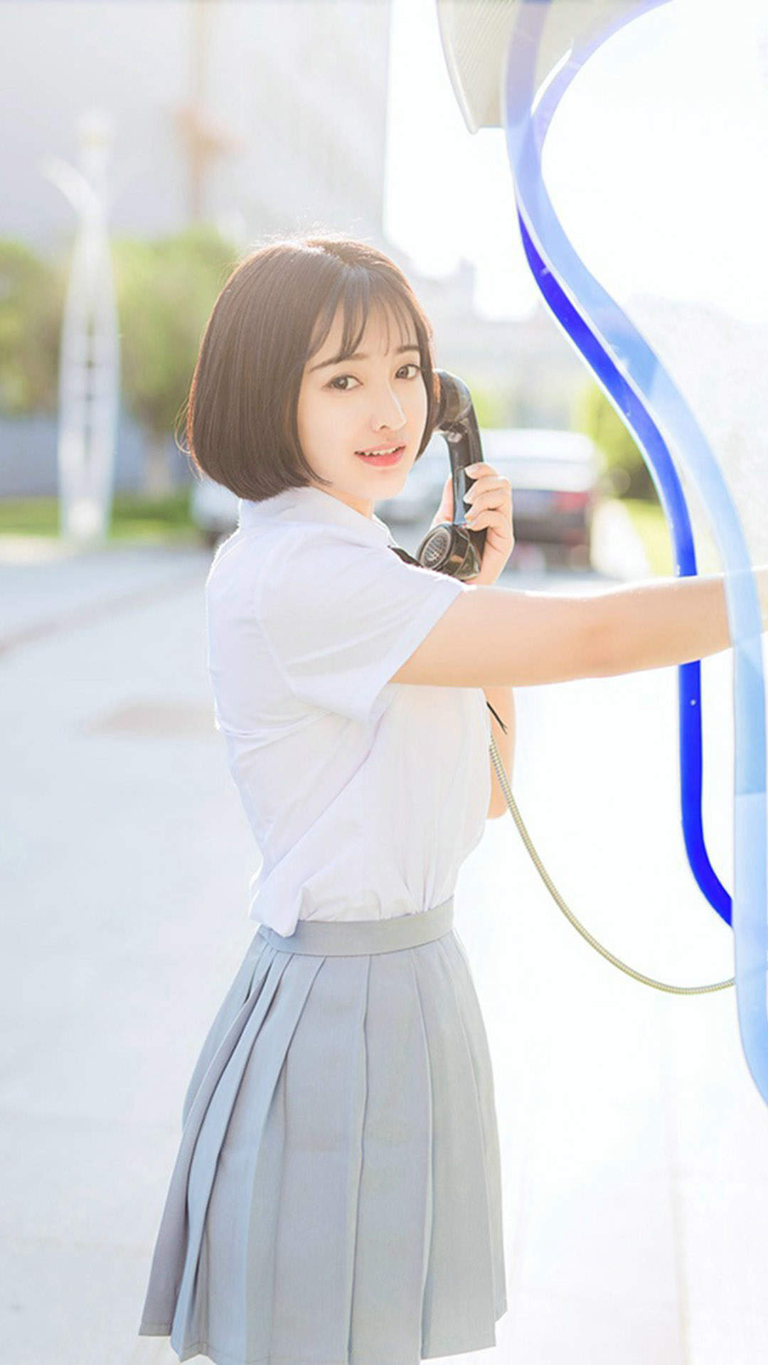 高清校花05后甜美清纯学生妹唯美街拍写真高清壁纸图片