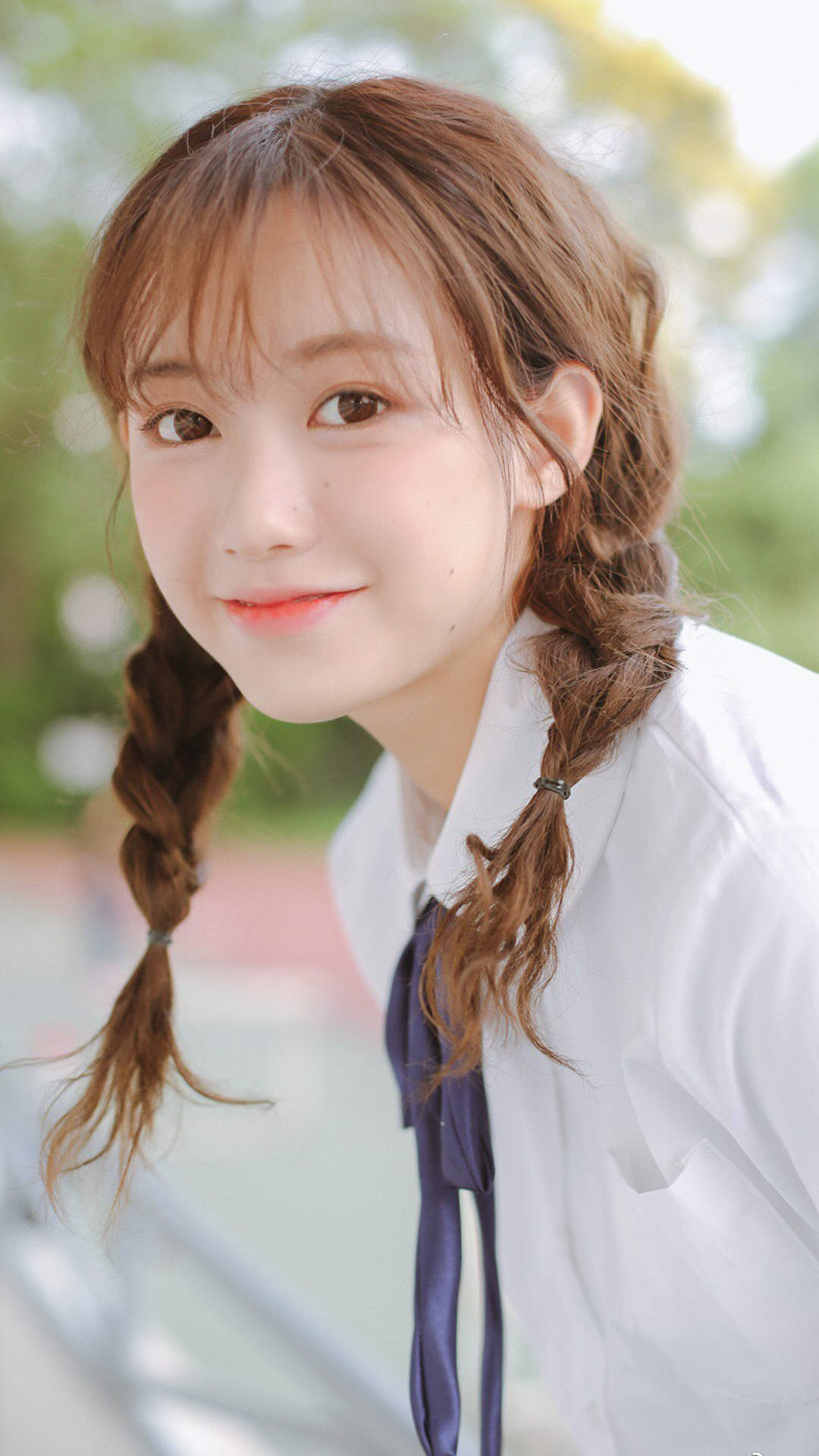 高清校花90后美女制服学生妹唯美高清桌面壁纸图片