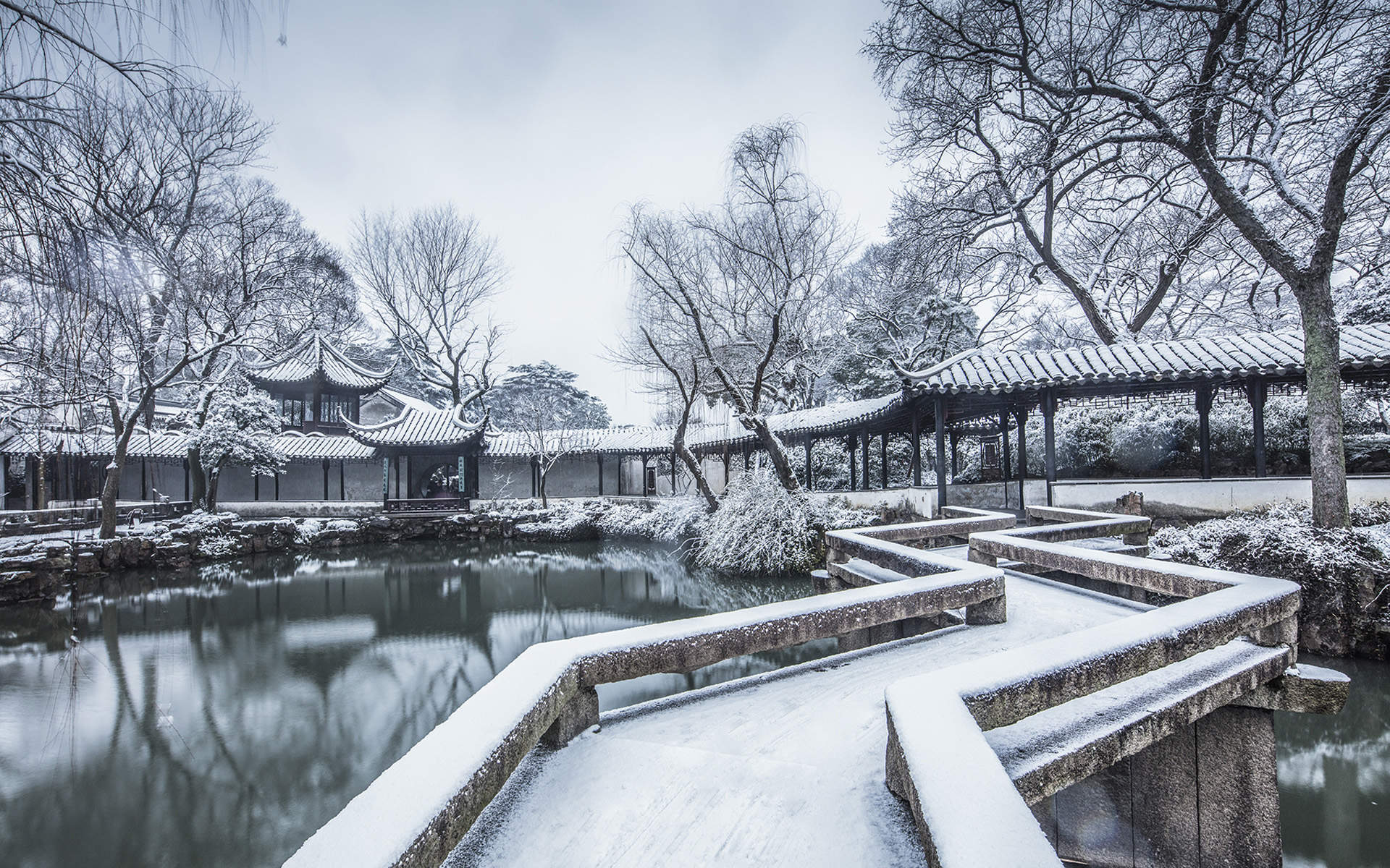 24节气立冬唯美冬日雪景桌面壁纸图片