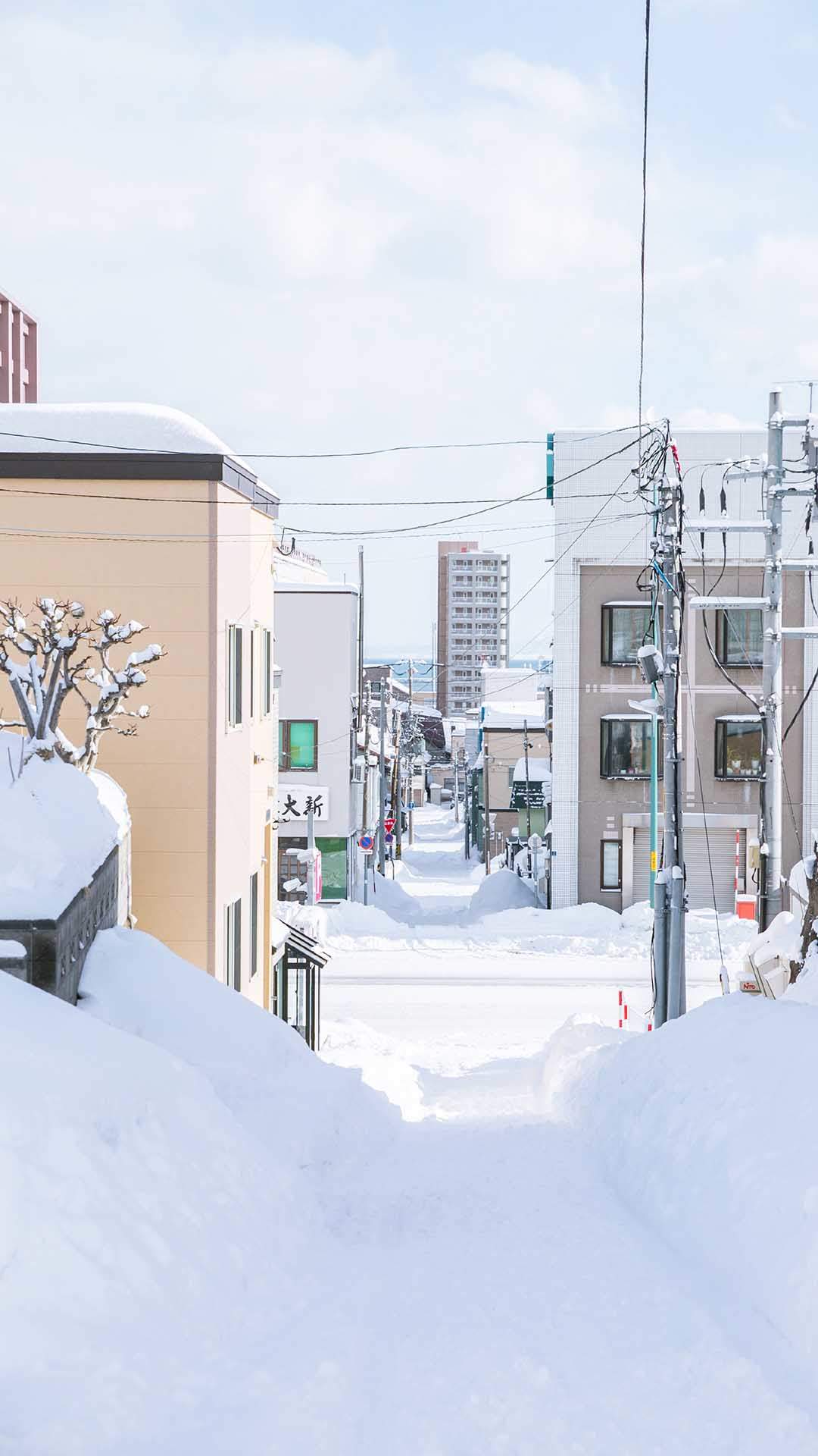 日本小清新雪景手机壁纸高清图片图片