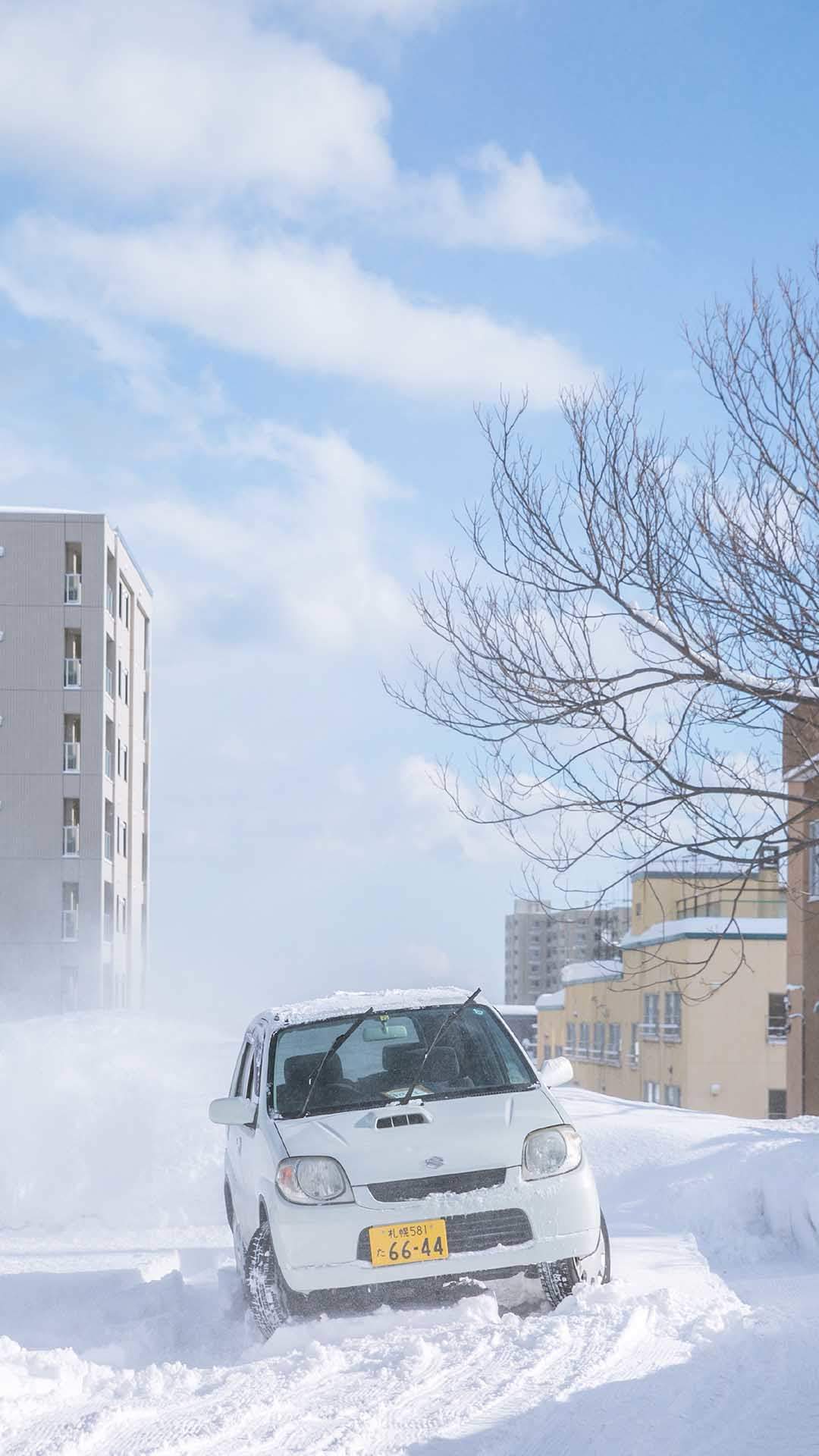 日本小清新雪景手机壁纸高清图片图片
