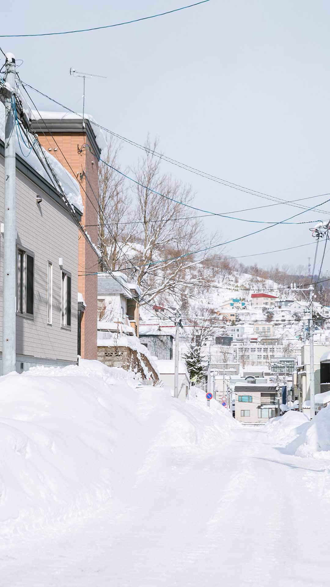 日本小清新雪景手机壁纸高清图片图片