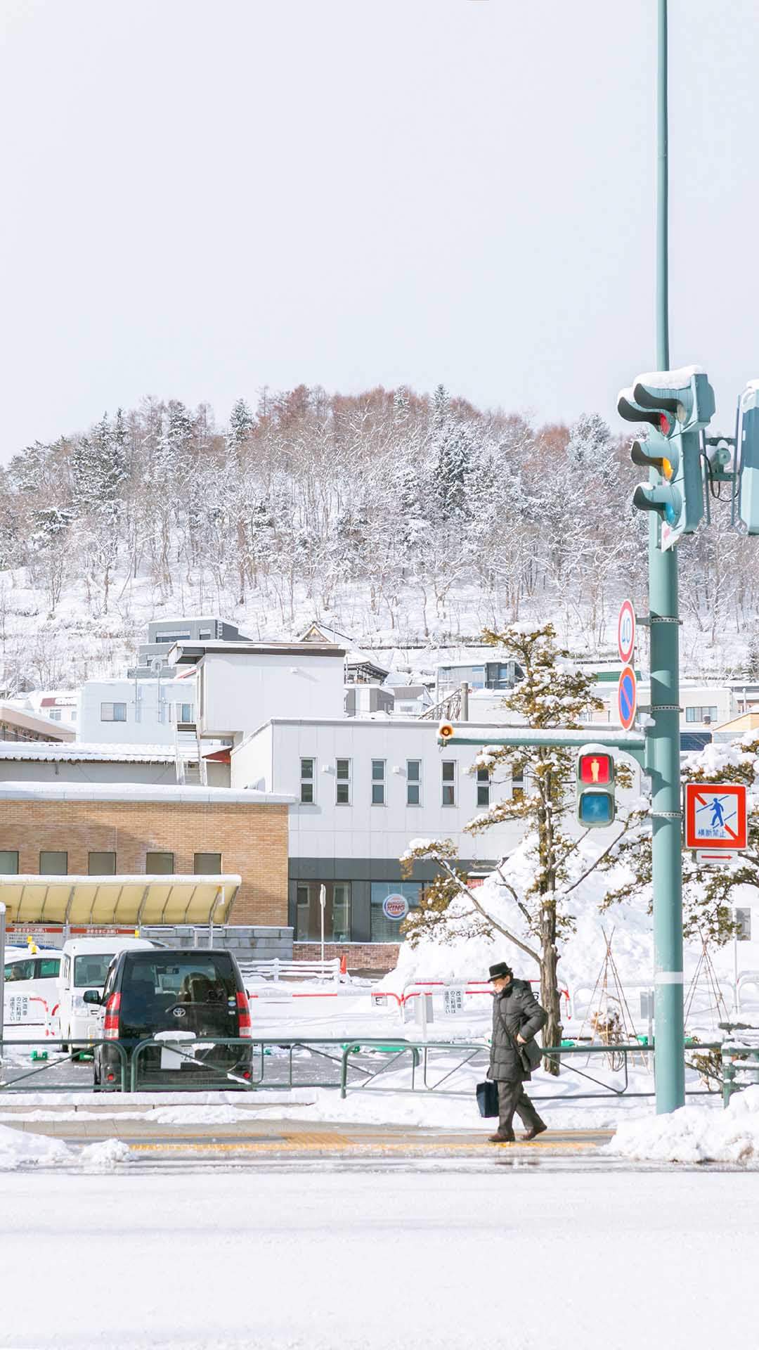 日本小清新雪景手机壁纸高清图片图片