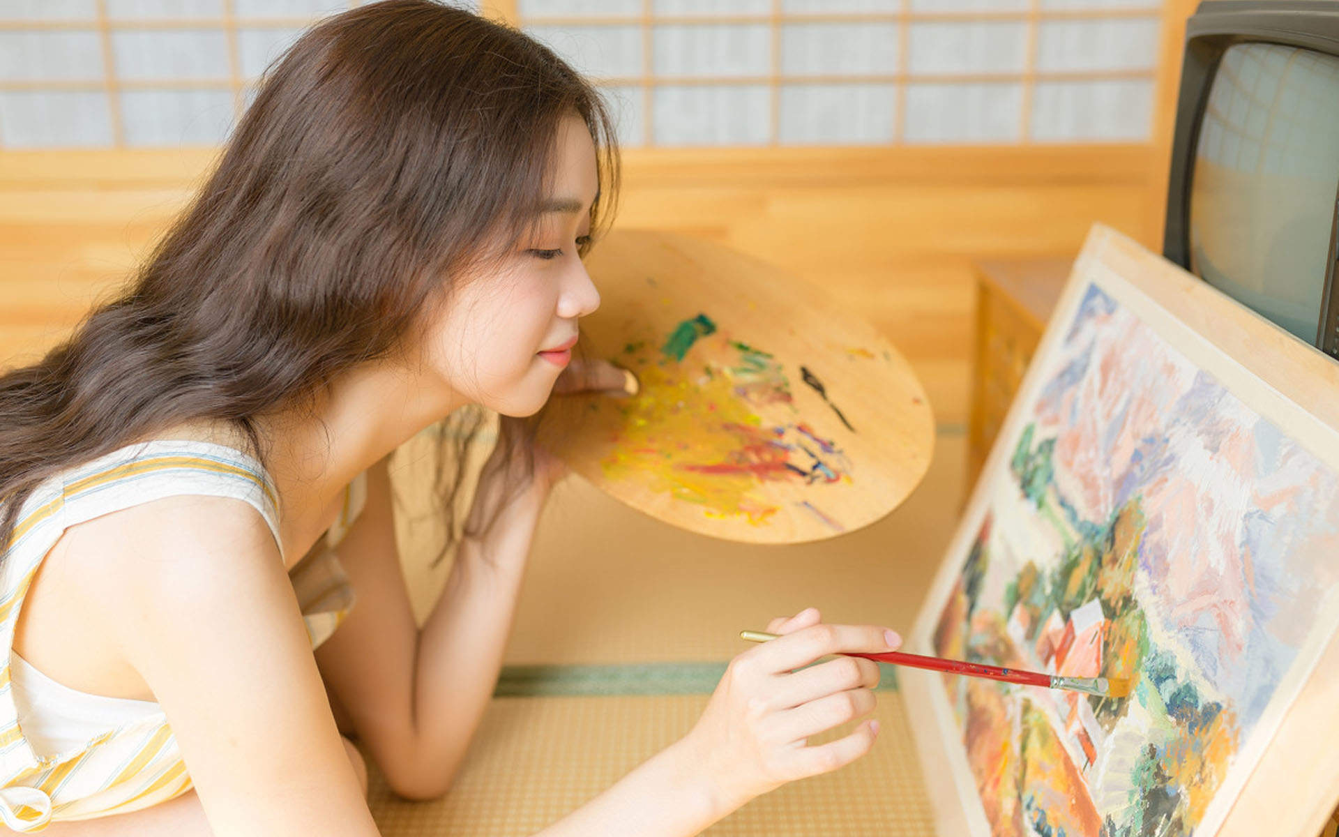 简约日系小清新插画高清手机壁纸图片