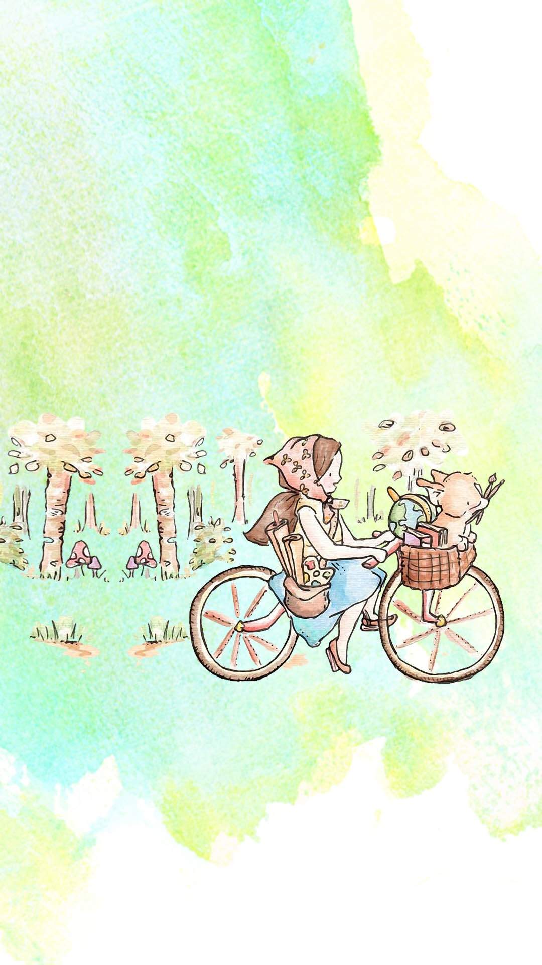 度薇年水彩手绘花环小清新插画图片图片