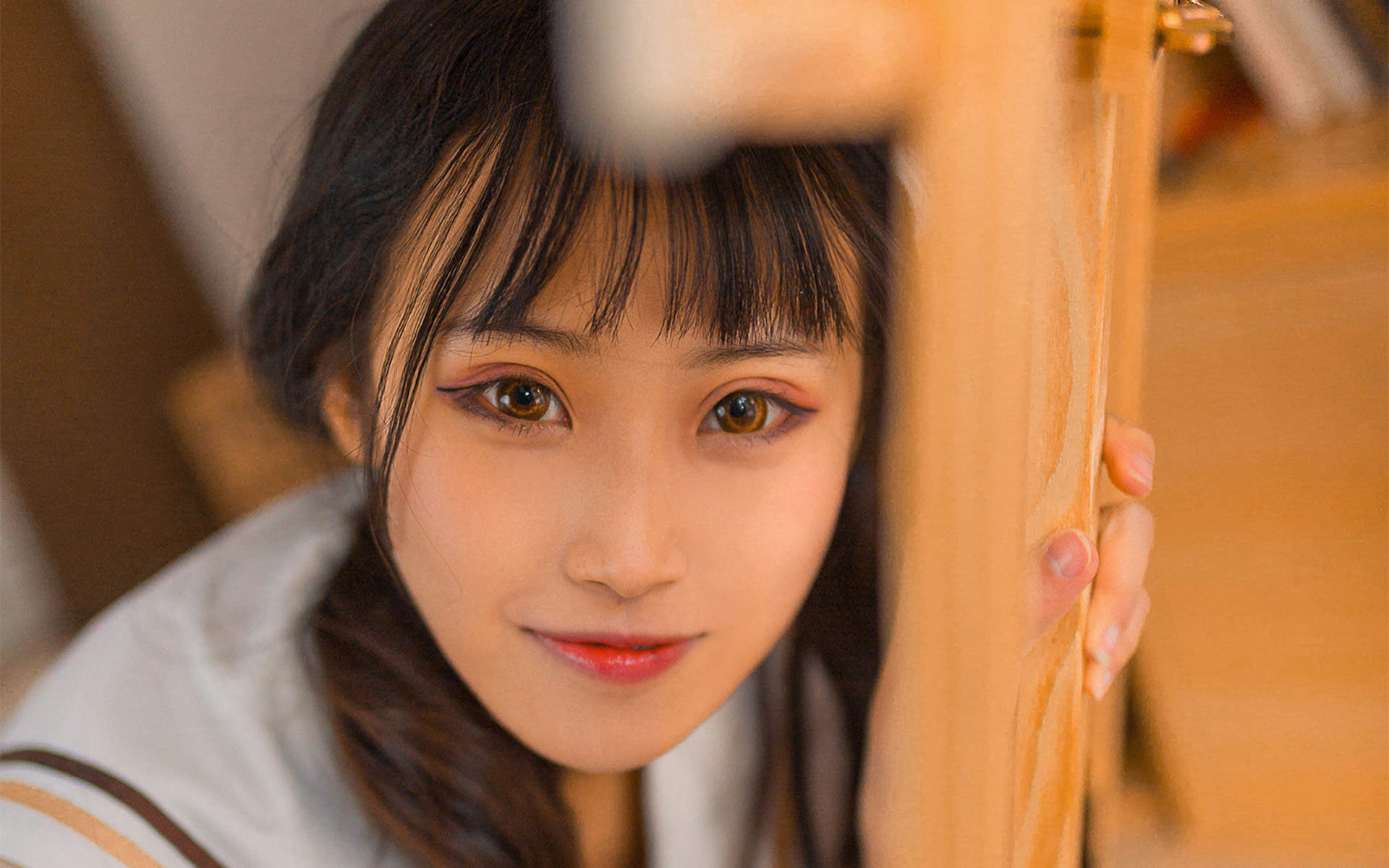 高清校花90后可爱清纯学生妹高清桌面壁纸图片