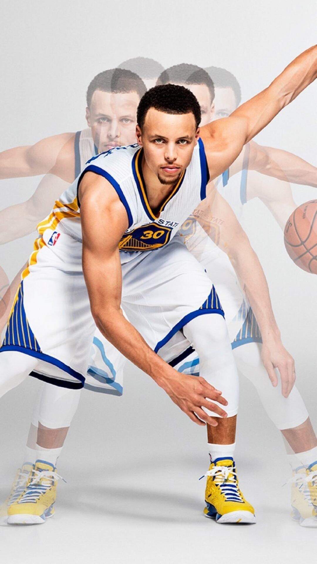 NBA巨星库里创意手绘高清手机壁纸图片