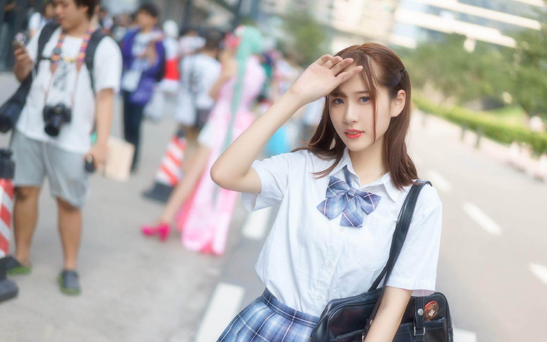高清校花90后可爱清纯学生妹高清桌面壁纸图片
