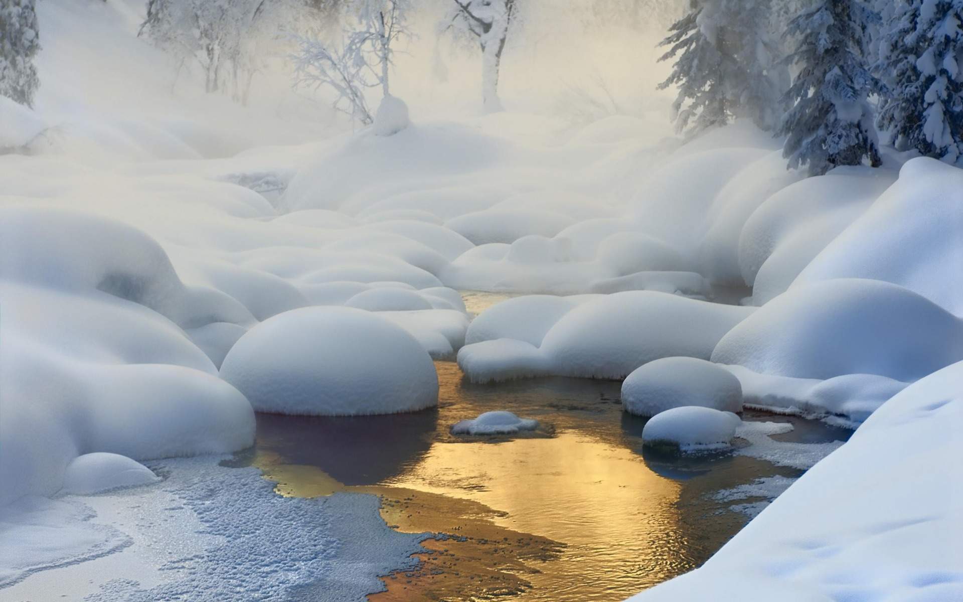 白茫茫雪景图片高清桌面壁纸图片
