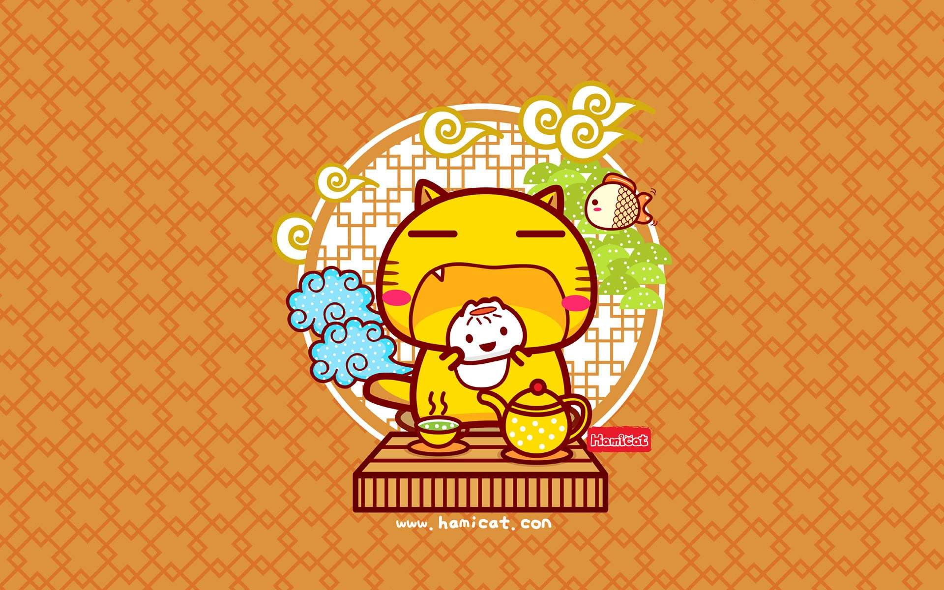 哈咪猫中国风卡通图片电脑壁纸图片