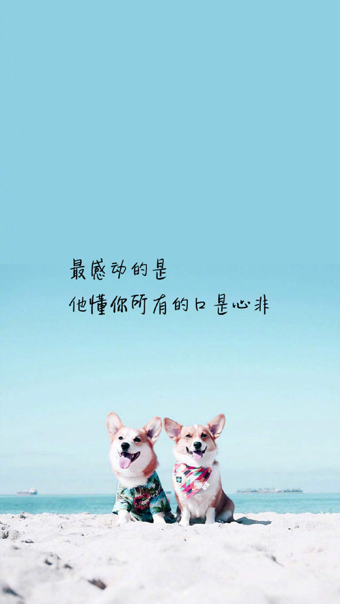 蓝色简约文字控文艺风手机壁纸图片