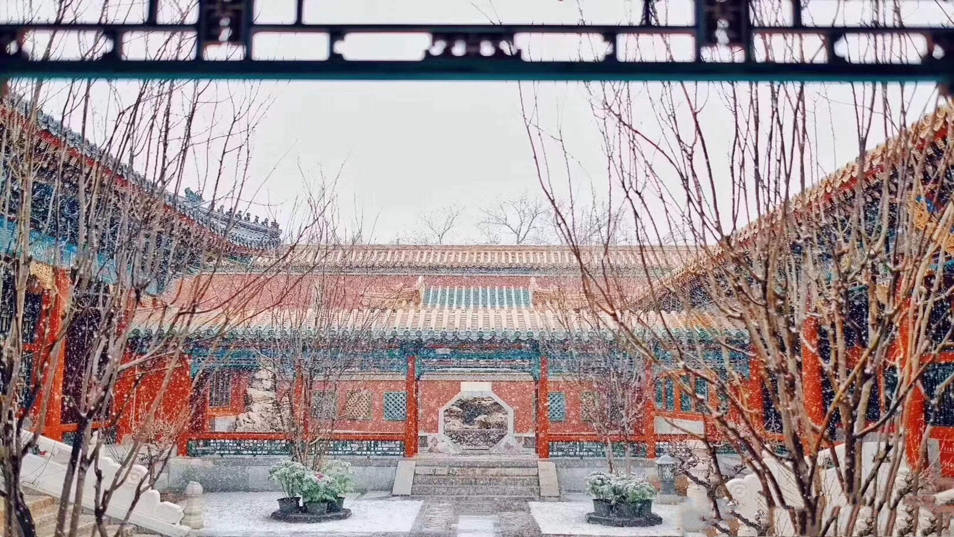 城市街道雪景图片高清手机壁纸图片
