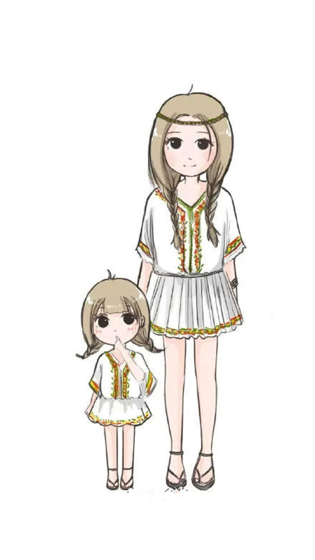 陈情令卡通人物插画高清手机壁纸图片