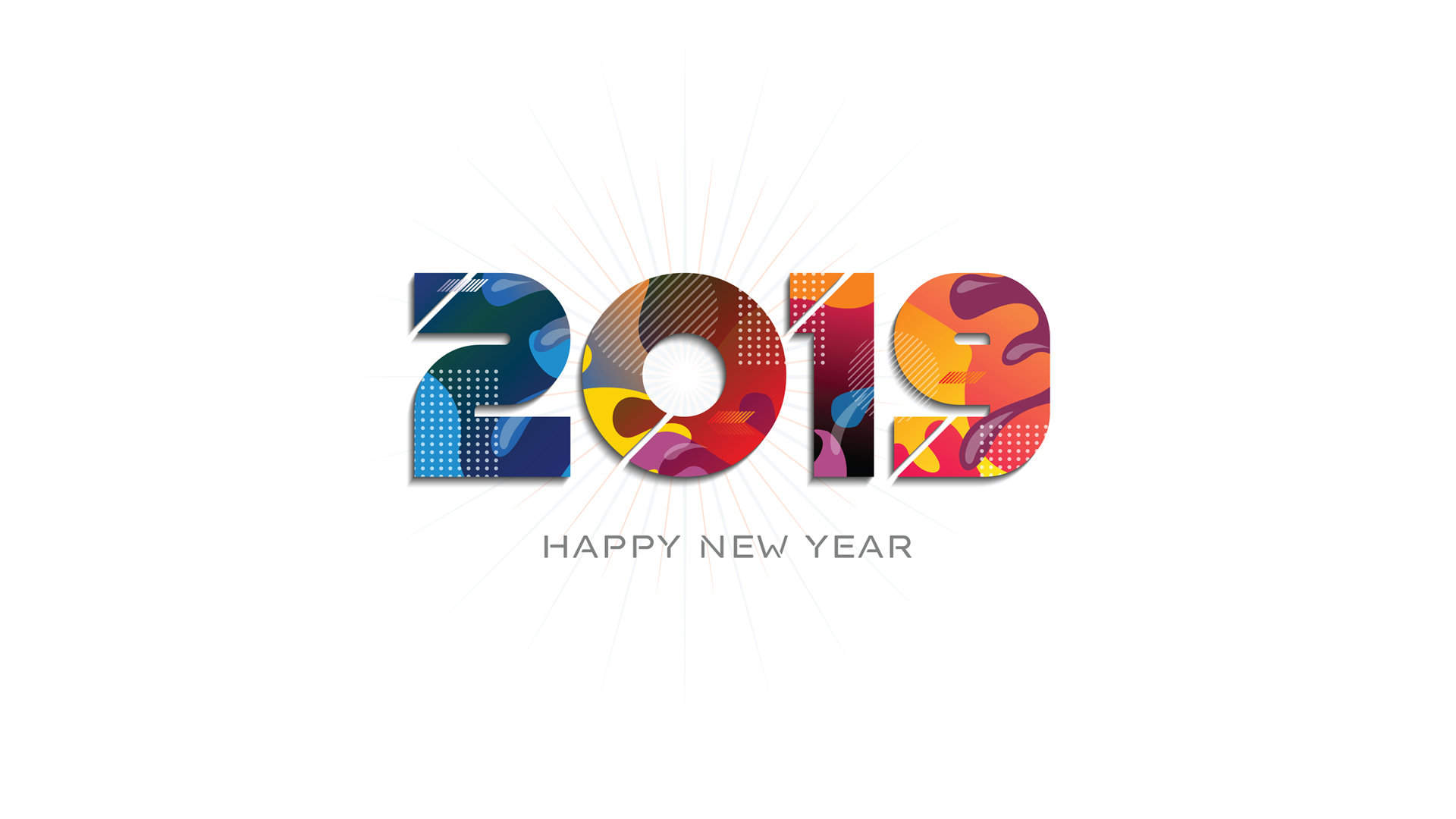 2019简约数字创意桌面壁纸图片