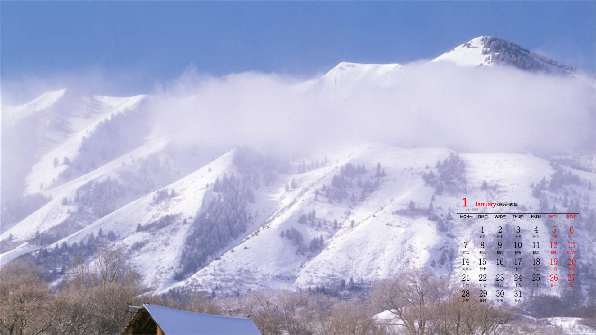 清新唯美雪景图手机壁纸图片