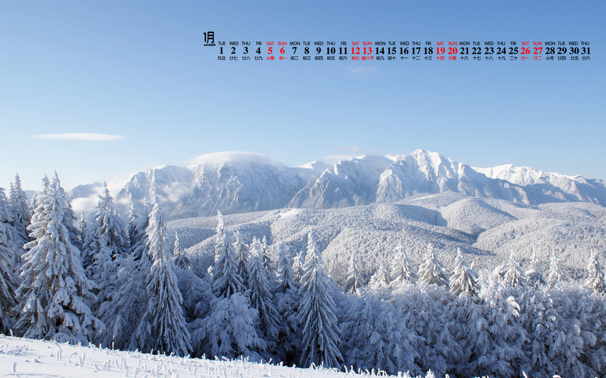 唯美冬日雪景图片手机壁纸图片