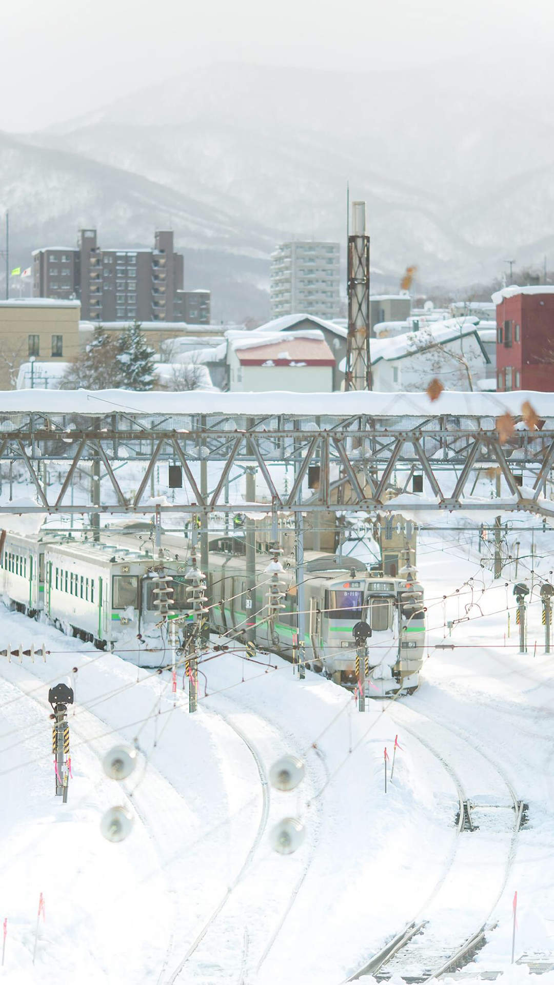 城市街道雪景图片高清手机壁纸图片