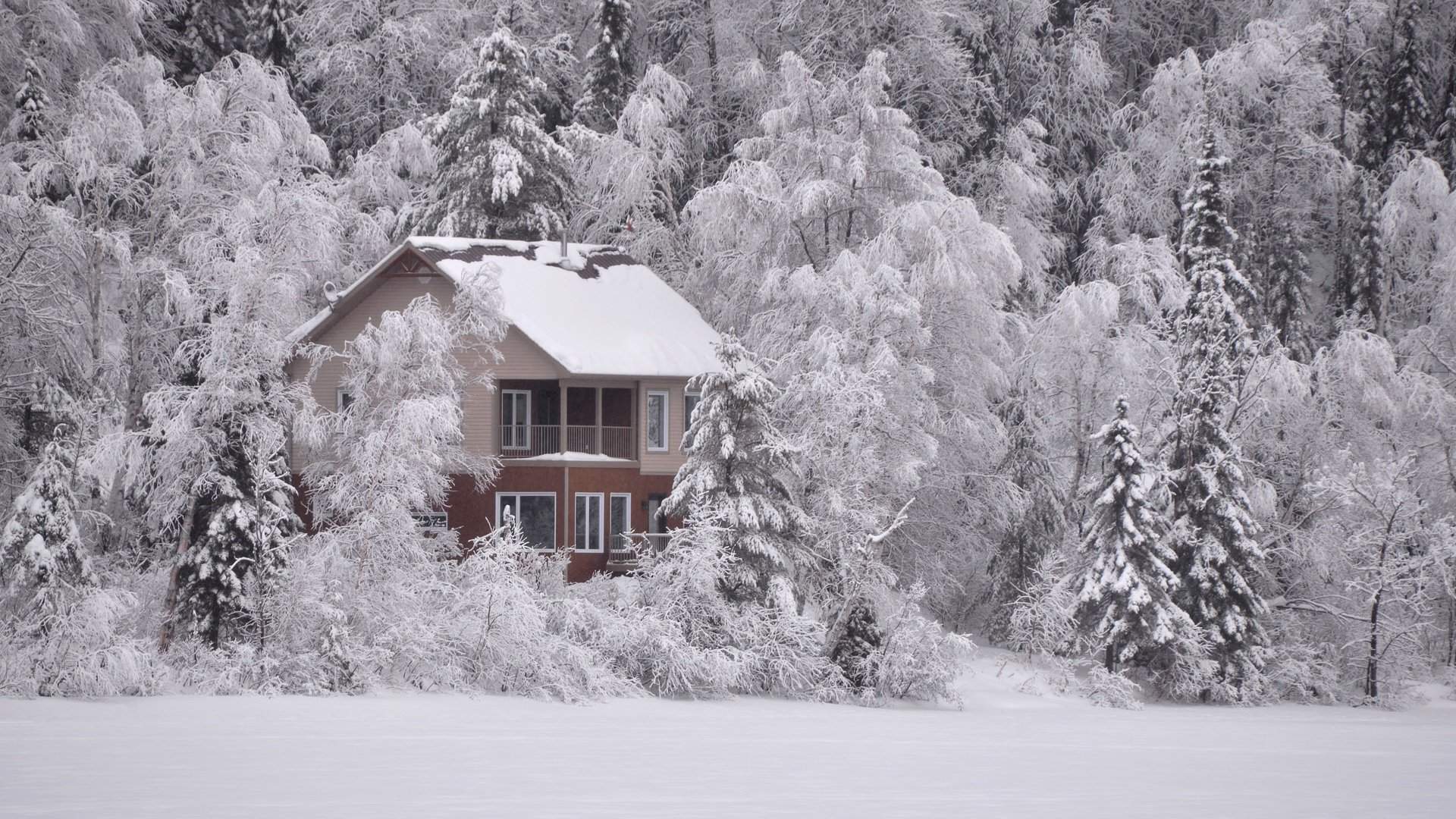 2019年4月唯美冬日雪景日历壁纸图片