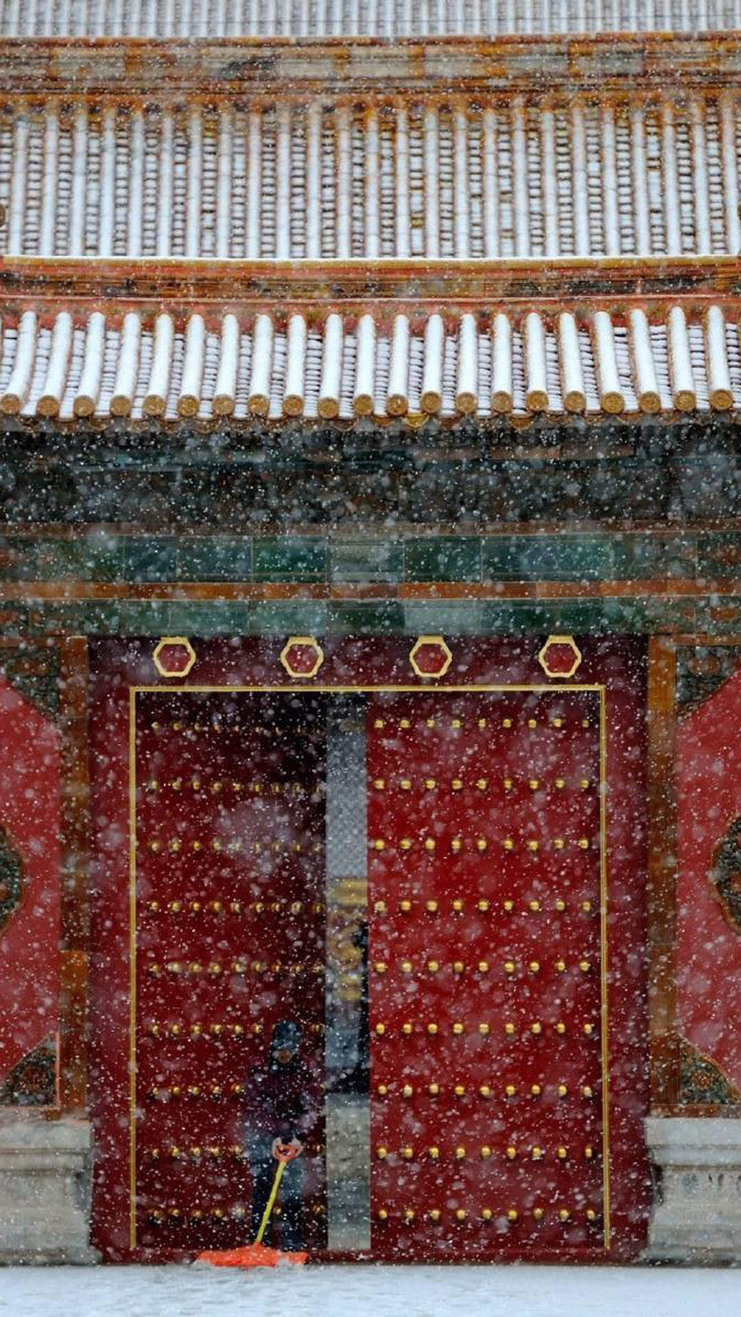 故宫唯美雪景图片手机壁纸图片