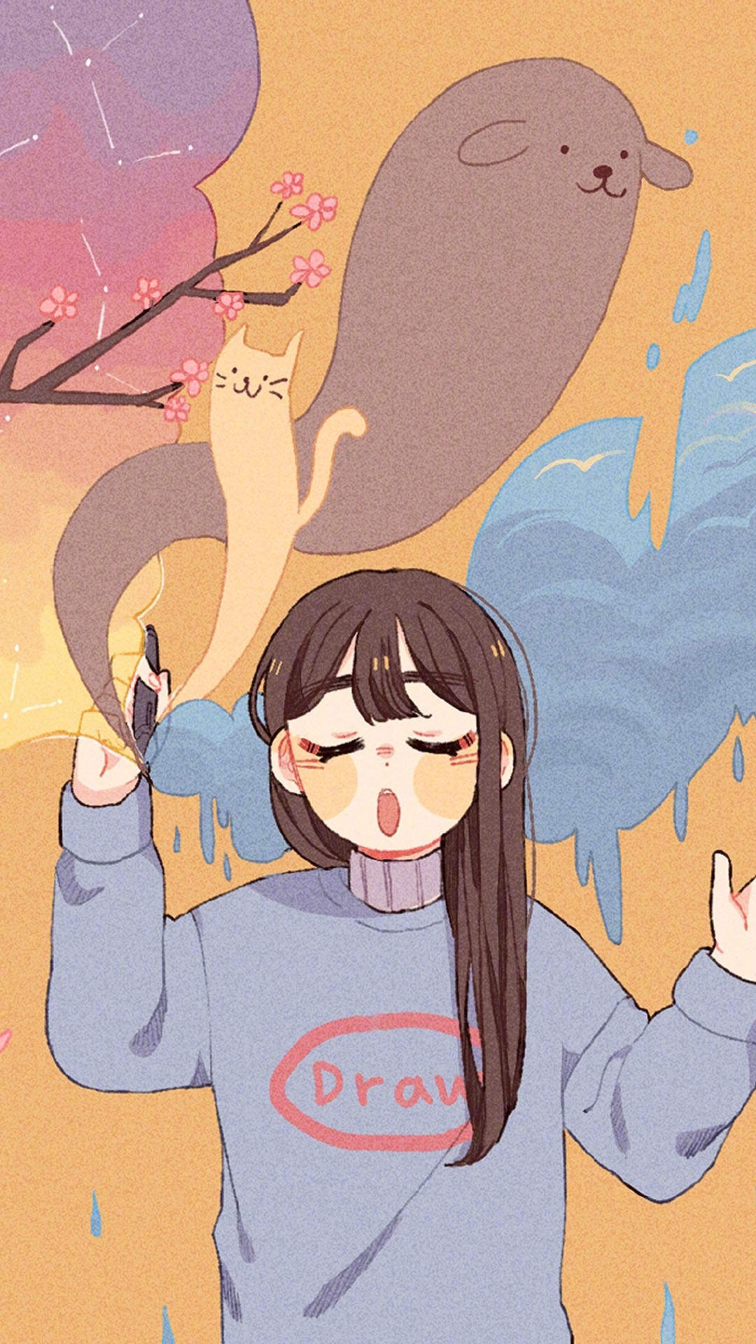 可爱女生创意手机壁纸图片图片