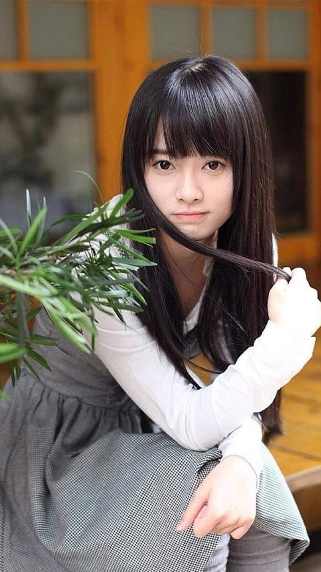 高清四川省遂宁美女鞠婧祎清纯学生装写真图片图片