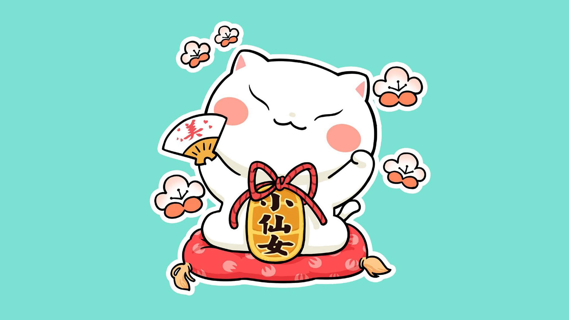 简约哈咪猫卡通桌面壁纸图片