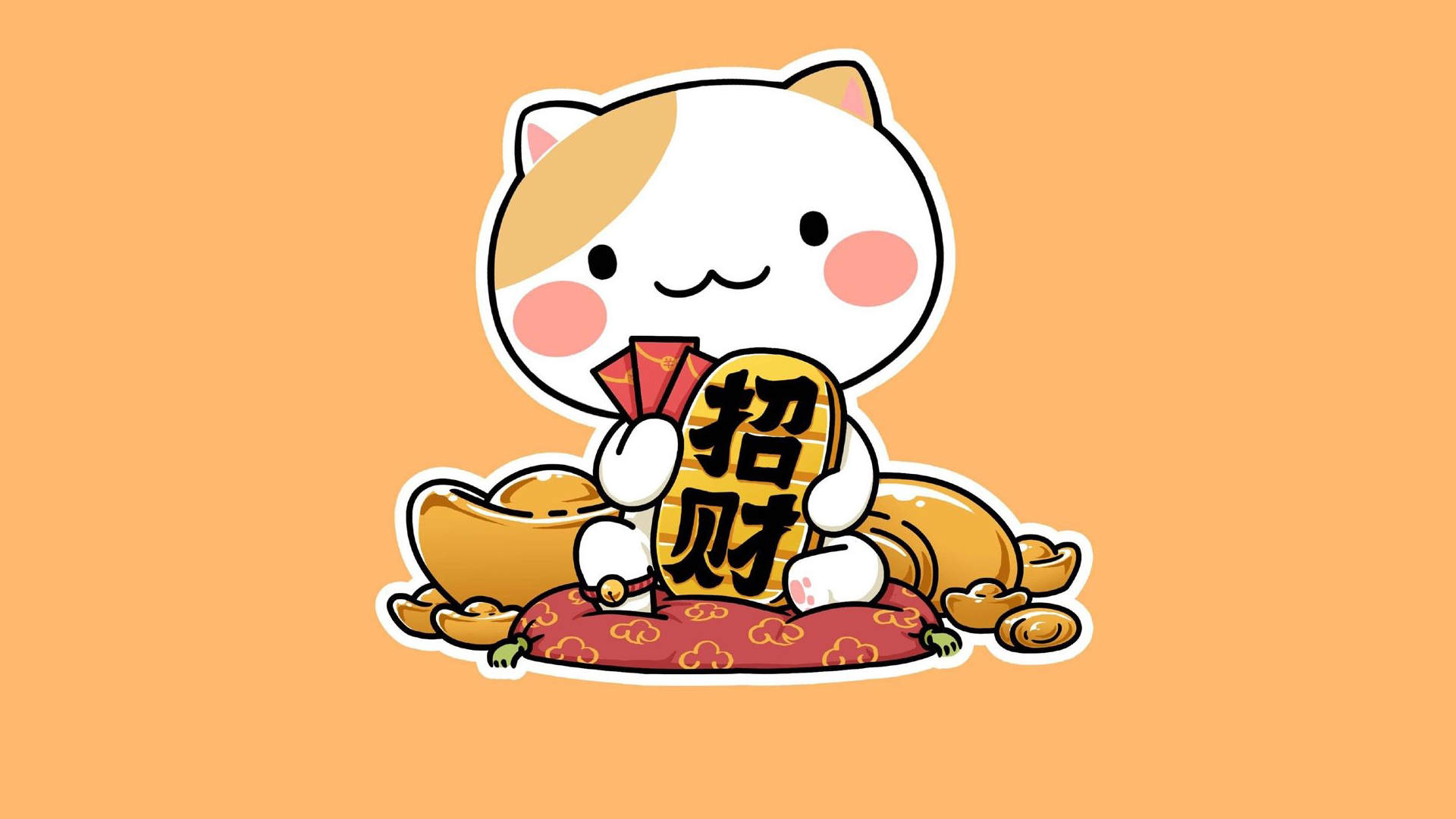 简约哈咪猫卡通桌面壁纸图片