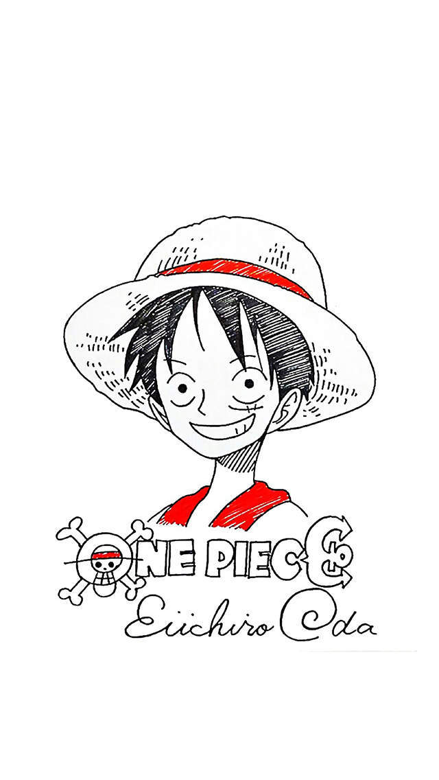 《海贼王》黑白手绘高清手机壁纸图片