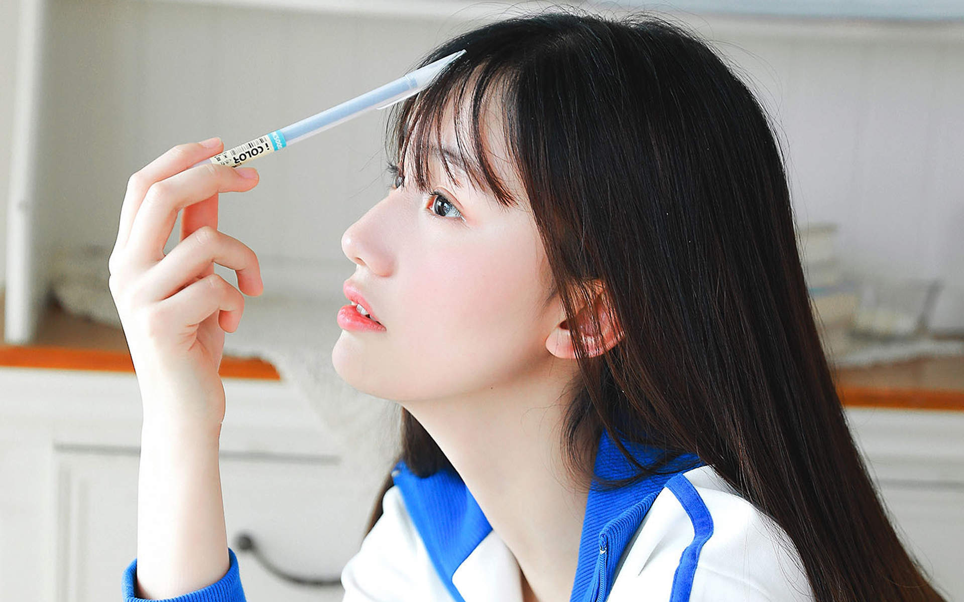 高清校花90后可爱清纯学生妹高清桌面壁纸图片