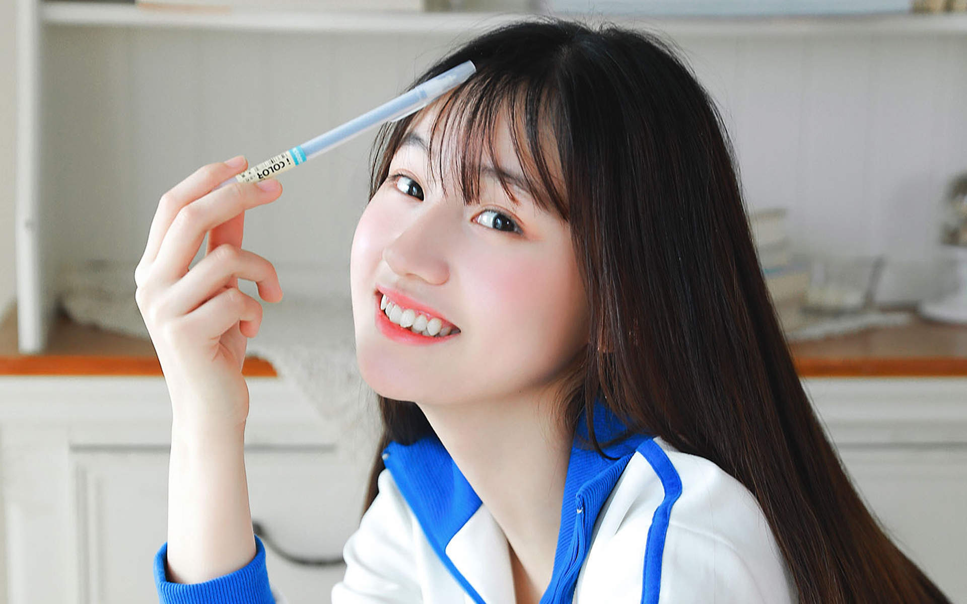 高清校花90后可爱清纯学生妹高清桌面壁纸图片