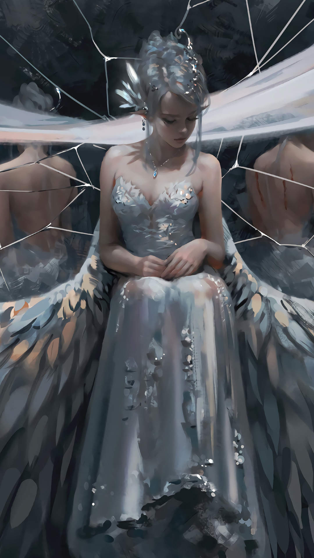 二次元动漫人物手绘插画手机壁纸图片