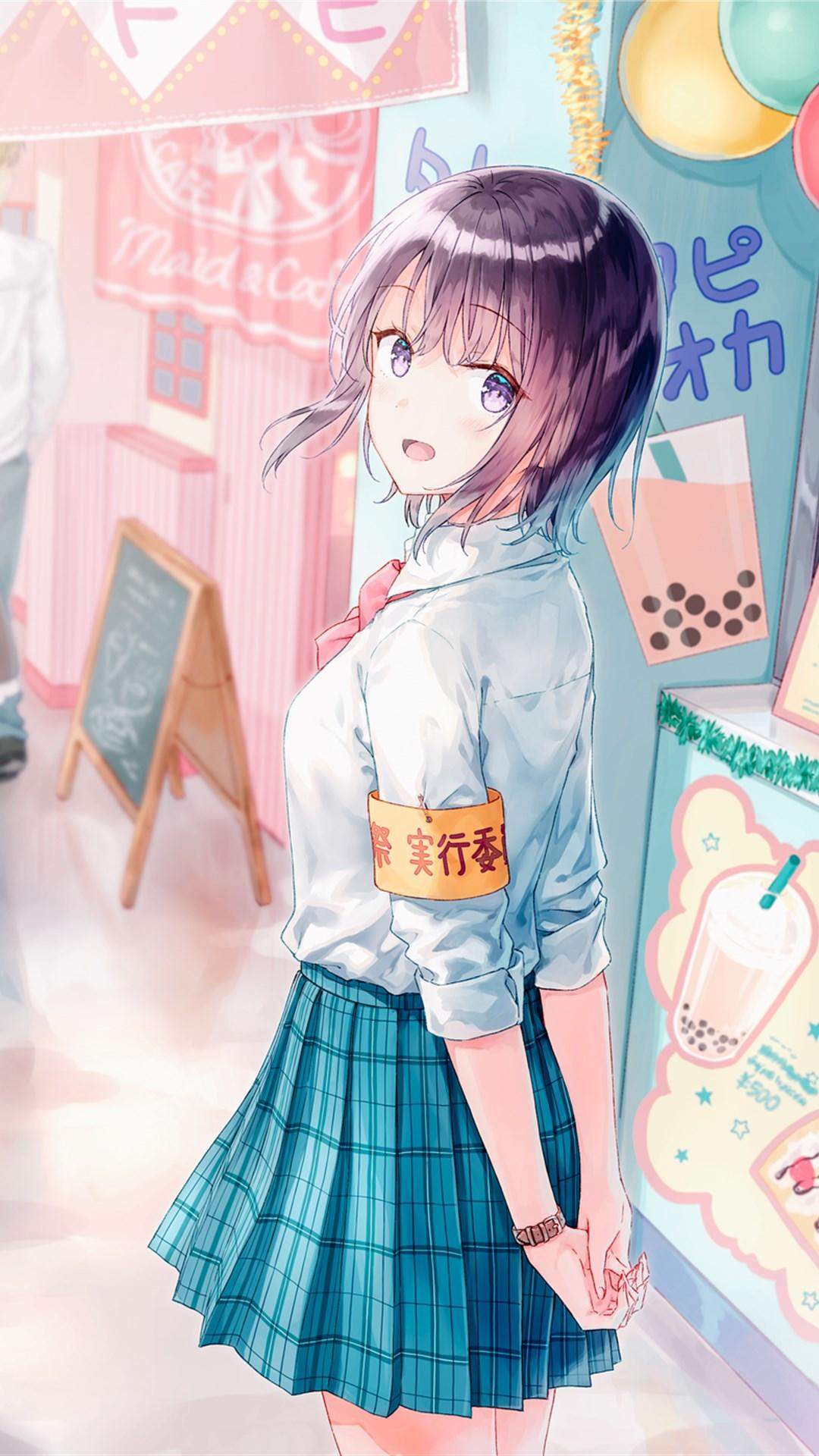 清纯可爱动漫美女手机壁纸图片