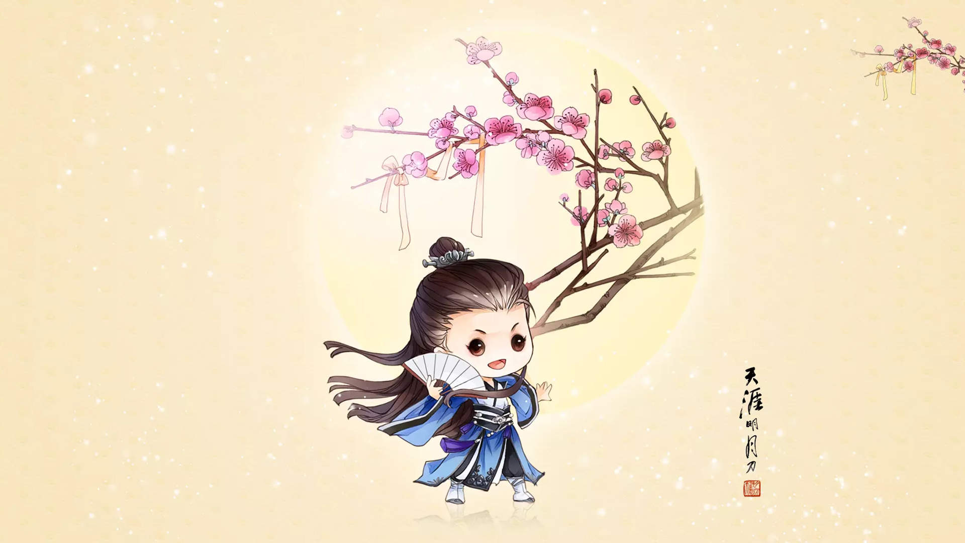 陈情令卡通人物插画高清手机壁纸图片