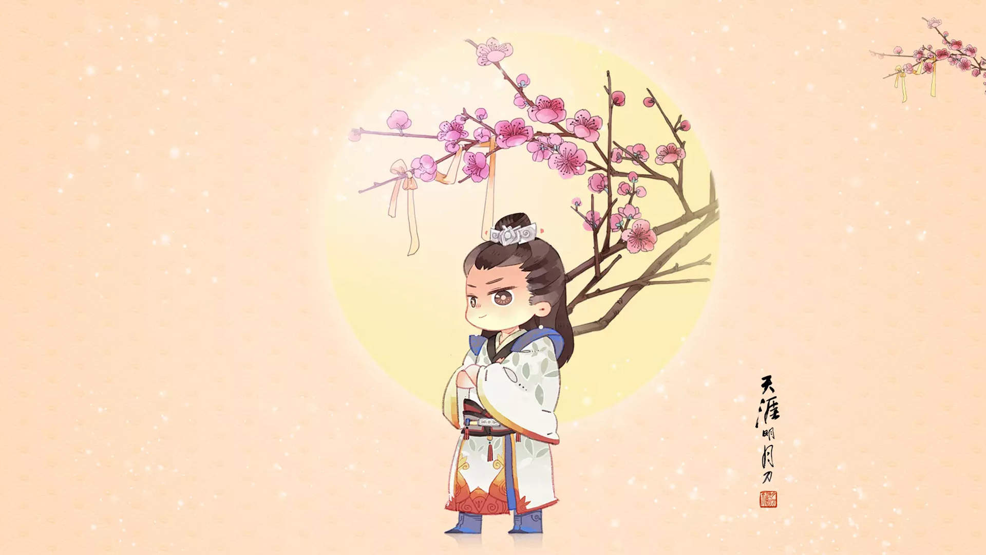陈情令卡通人物插画高清手机壁纸图片