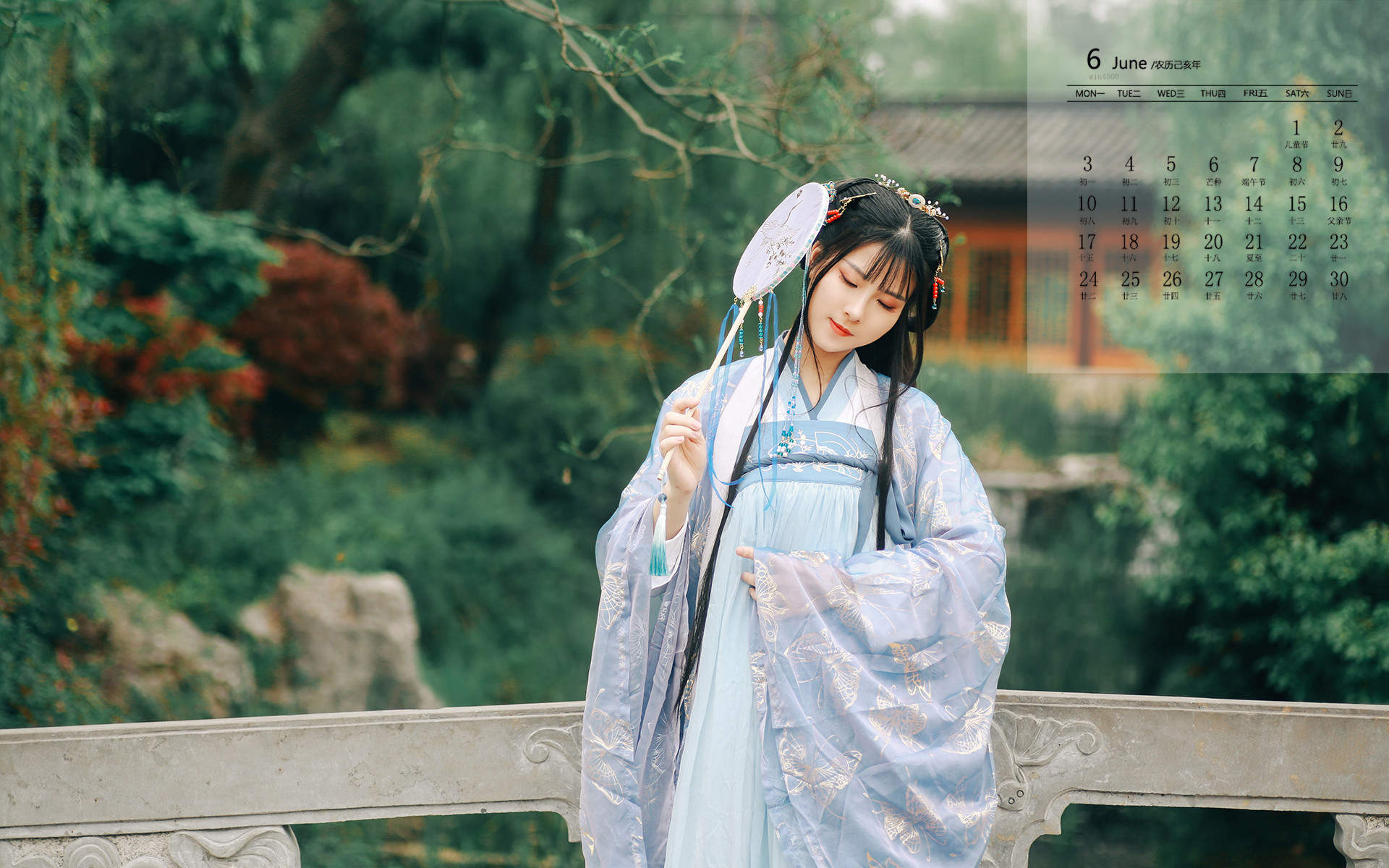 花树下的汉服美女清纯靓丽如花似玉写真图片图片