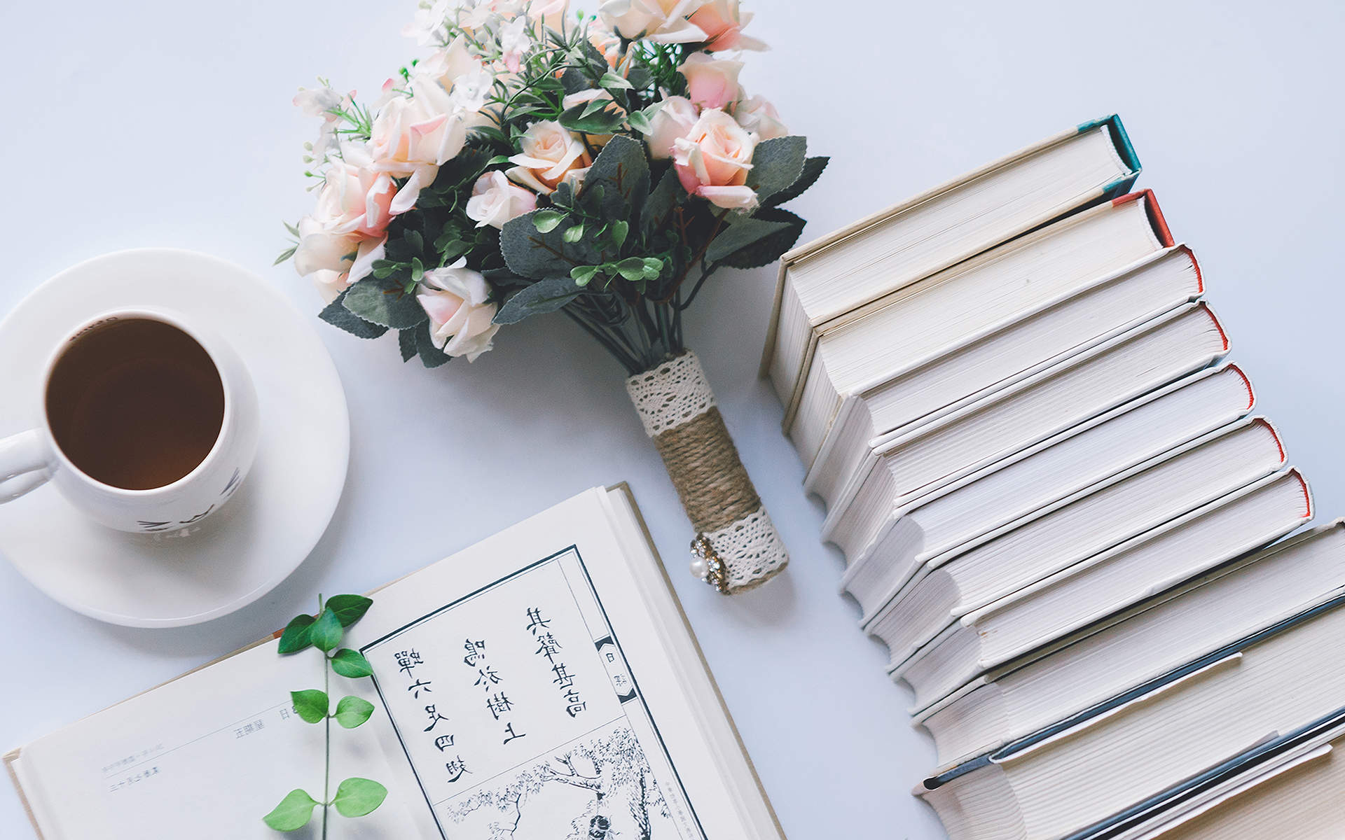 简约创意花环咖啡手机壁纸图片