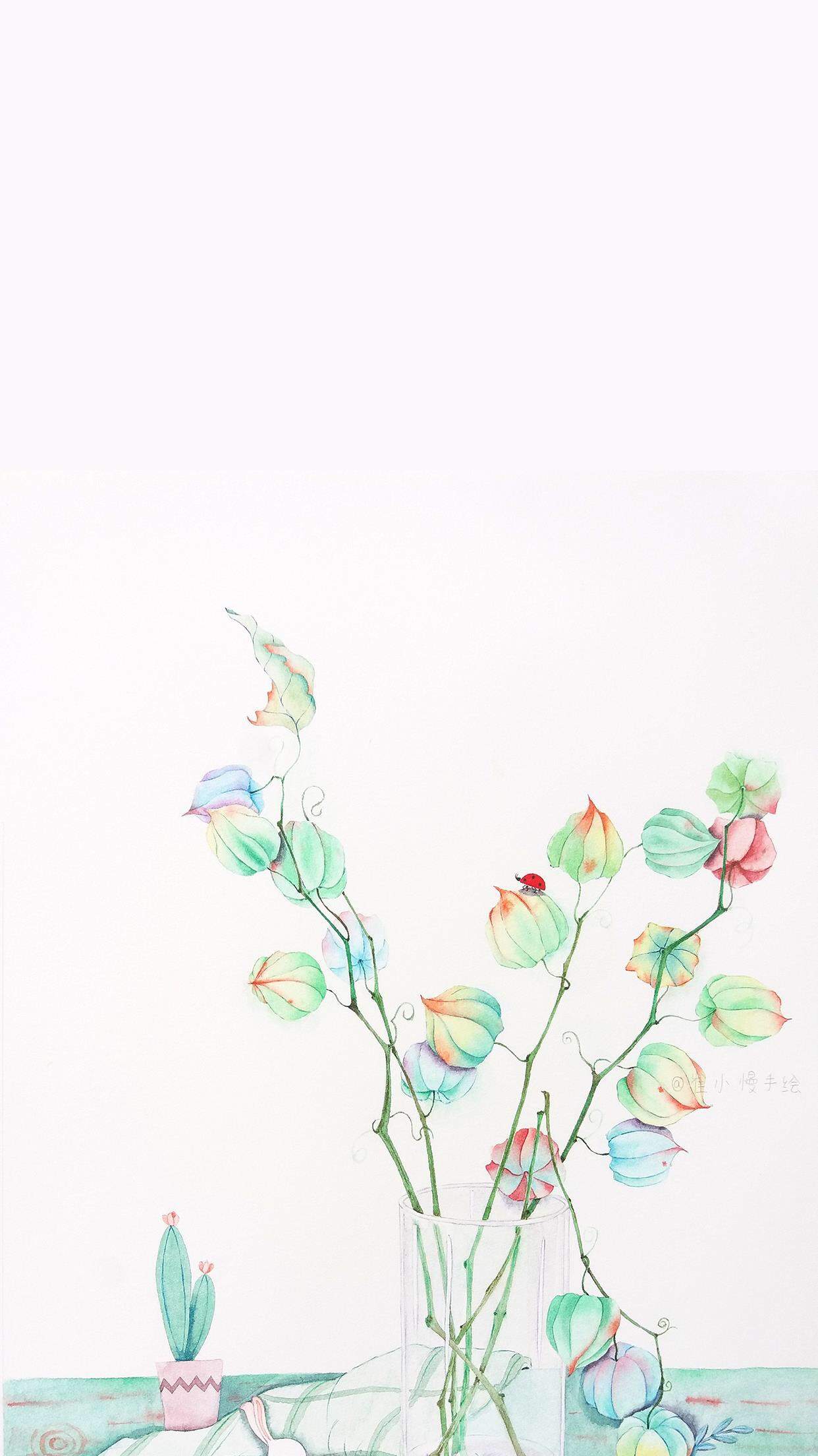 Karen Faulkner水彩一花一叶小清新手绘插画图片图片