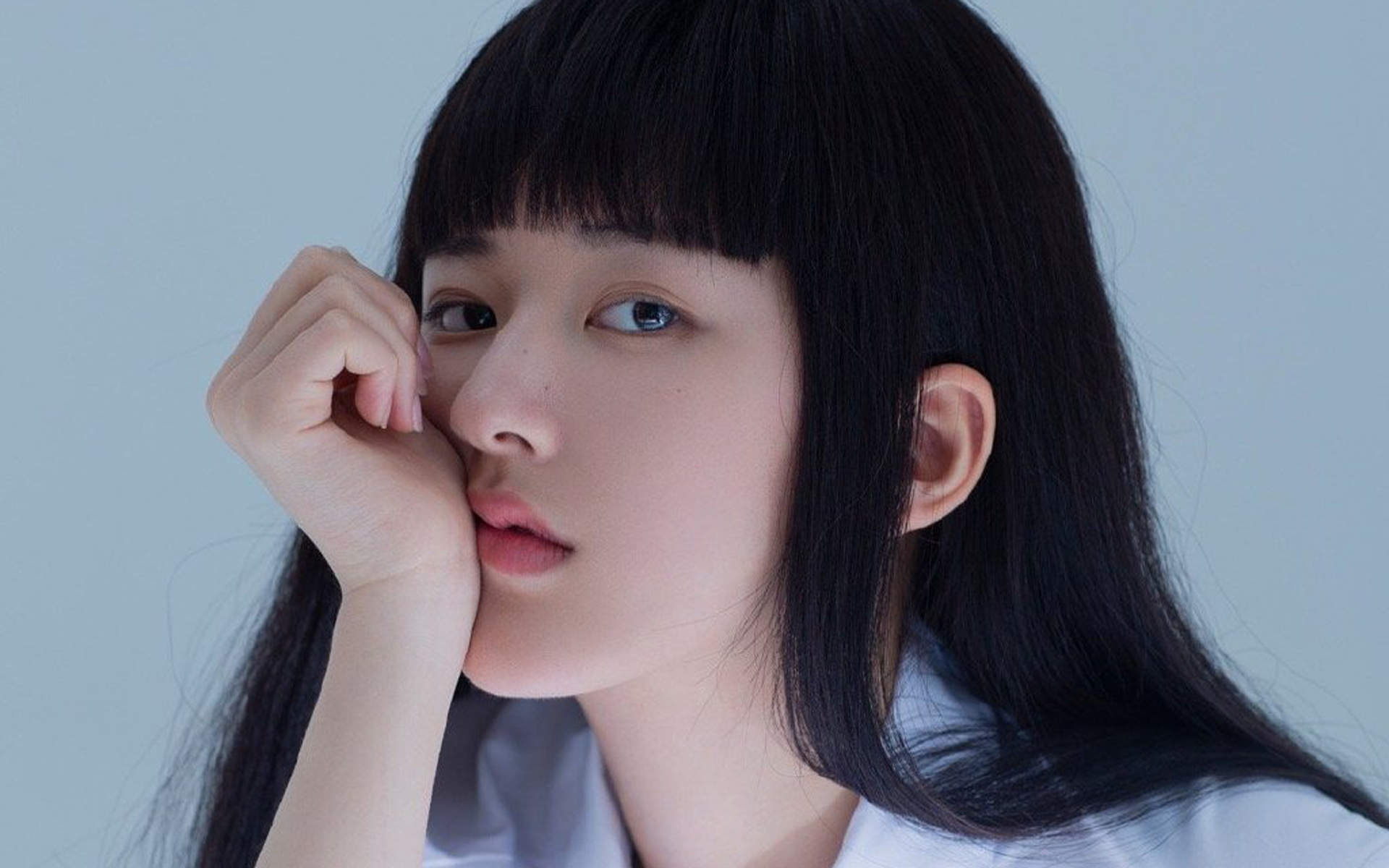 高清赵露思清纯制服写真桌面壁纸图片