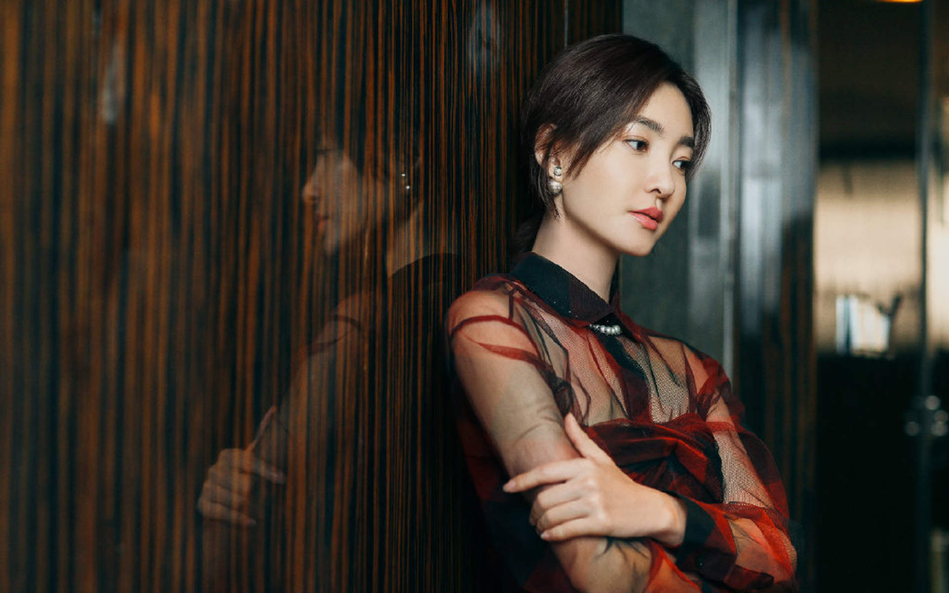 王丽坤优雅迷人写真桌面壁纸图片