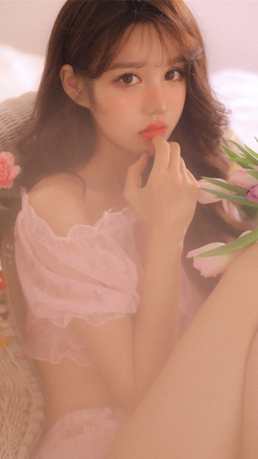 甜美蕾丝美女手机壁纸图片