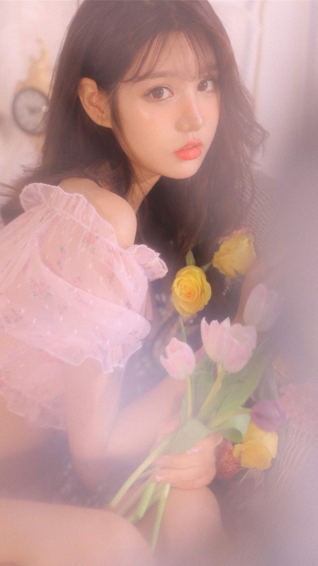 甜美蕾丝美女手机壁纸图片
