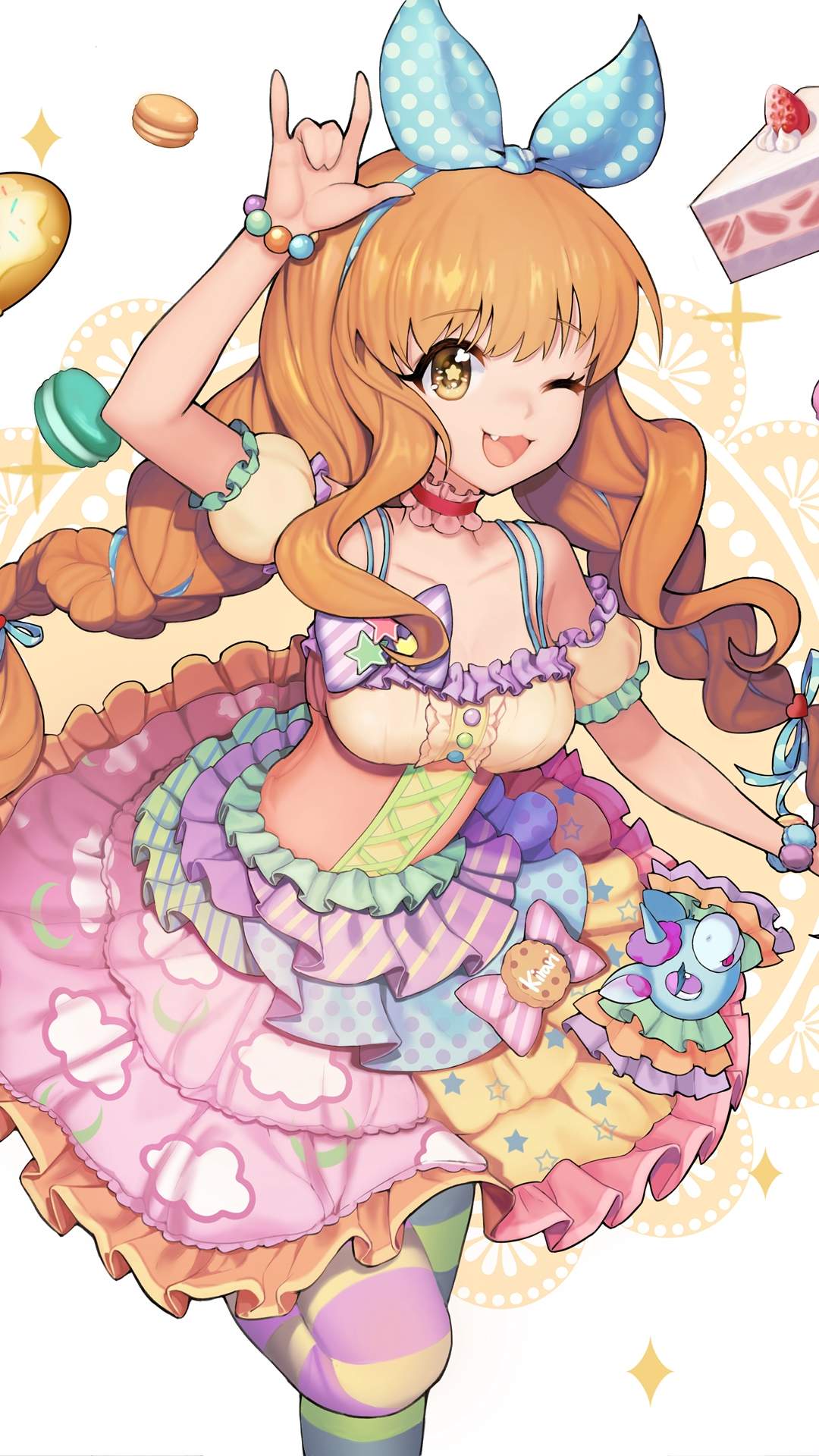 俏皮可爱动漫美女手机壁纸图片