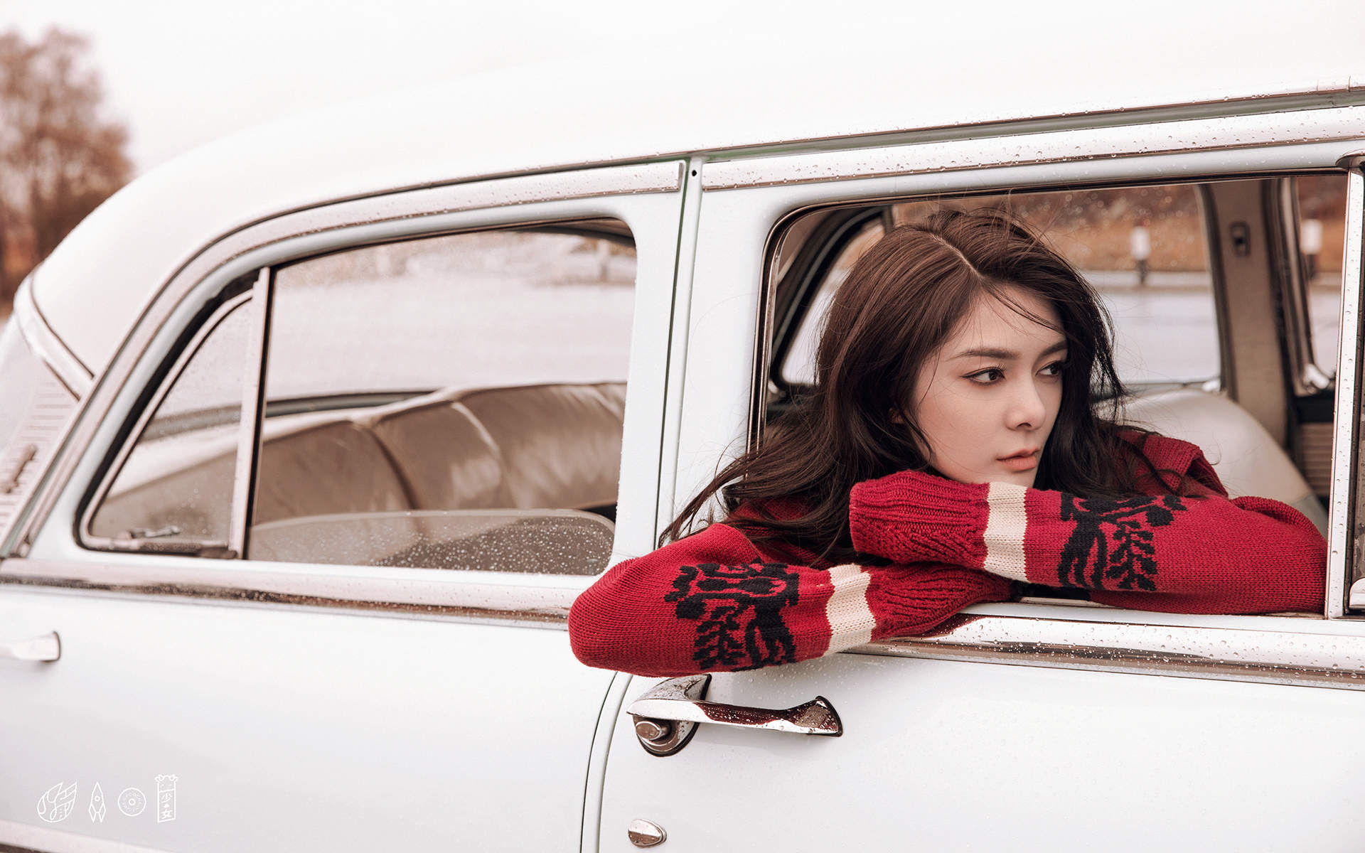 高清湖南性感女星傅菁黑衣红唇酷美性感写真图片图片
